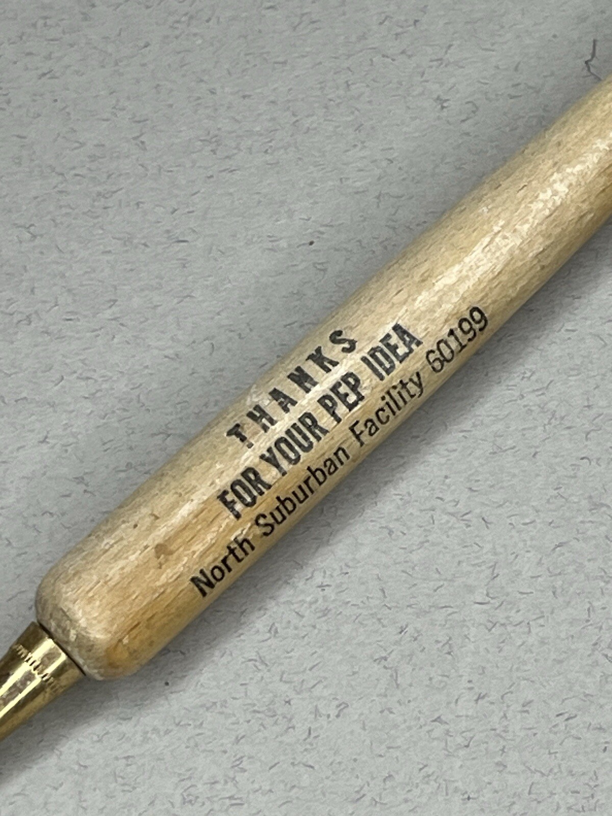 Vintage Baseball Bat Mechanical Pencil ZIP Code Carol Stream Illinois Thanks