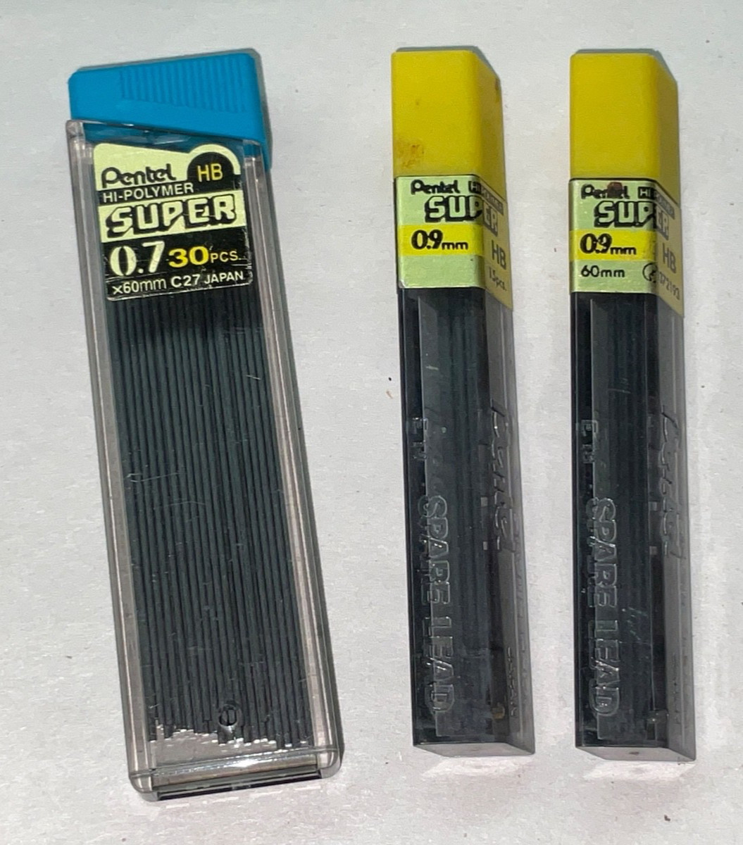 Lot of 2 Pentel Sharp Mechanical Pencils P207 0.7mm P209 0.9mm with Leads Japan