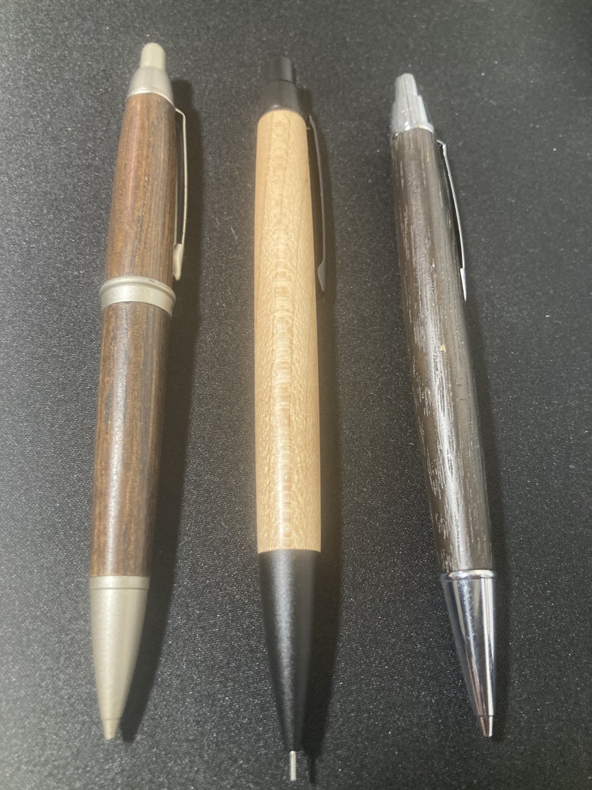 Wooden Mechanical Pencil 3pc Set Marvelous Wood BUDDY Pure Malt Black x2 Used