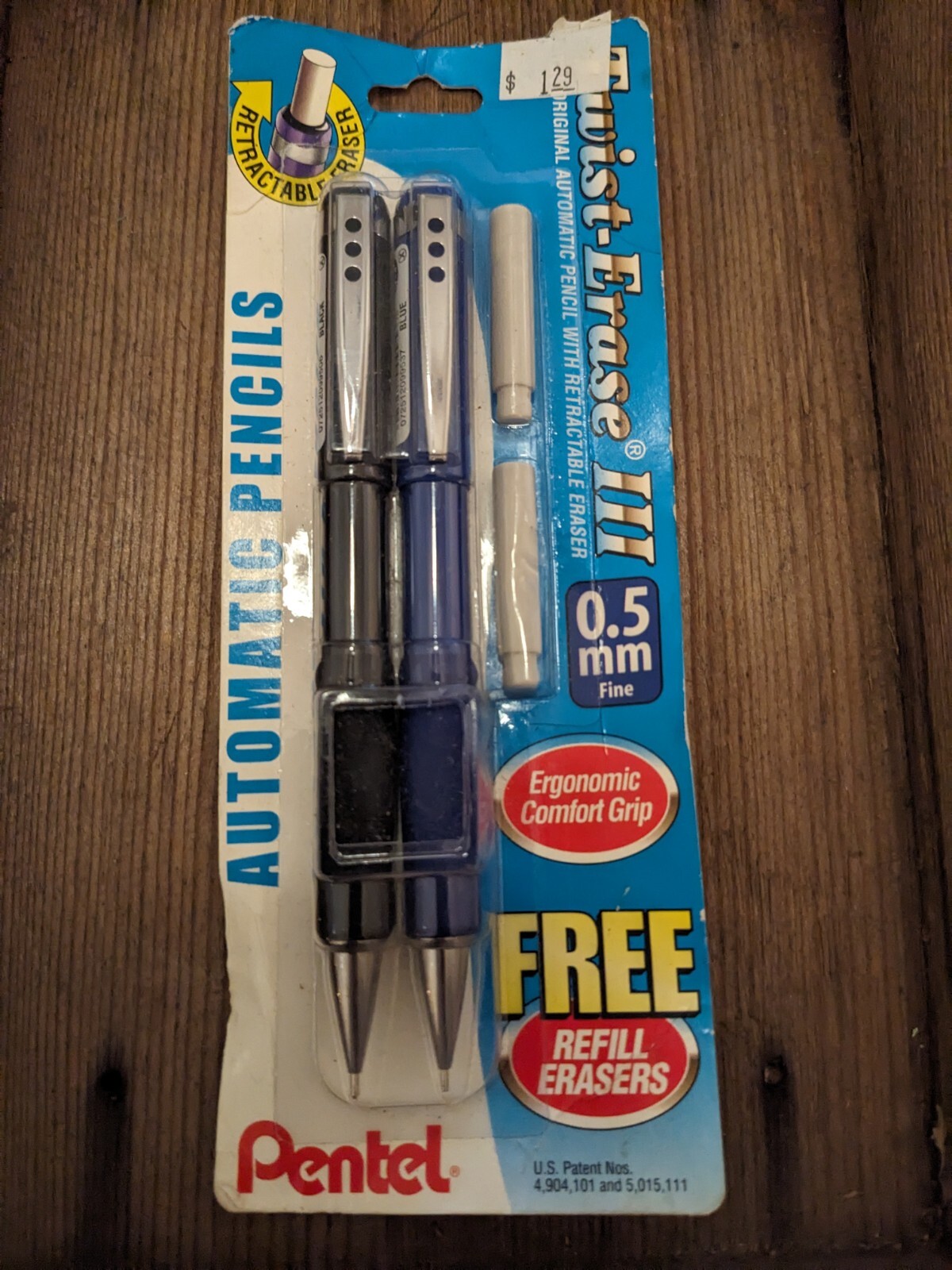 2 in pk PENTEL Twist-Erase III Mechanical Pencils 0.5 mm FINE POINT .5mm