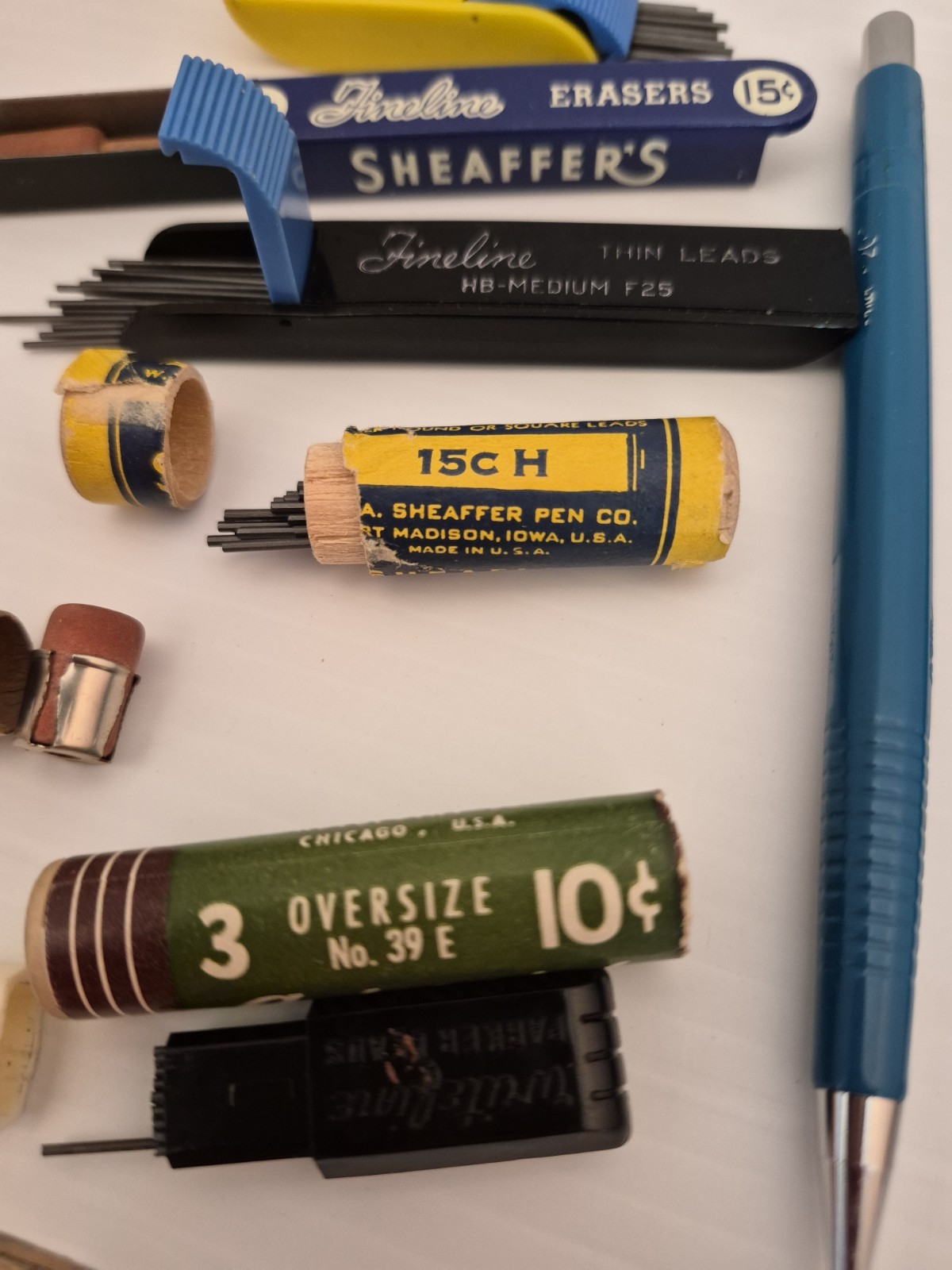 Vintage Lot Of Mechanical Pencils, Shaffer Replacement Lead And Erasers