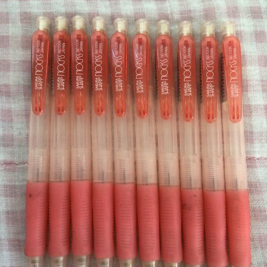 Sakura Sharp Pencil 0.5mm Nocks Pink 10 pieces Discontinued