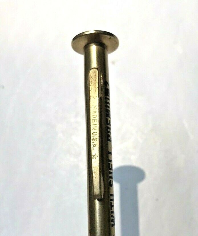 Novelty working nail shaped brass mechanical pencil SHELL premium gasoline