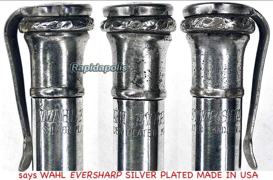 1920s USA-made WAHL EVERSHARP Silver Plated Smooth Barrel Mechanical Pencil