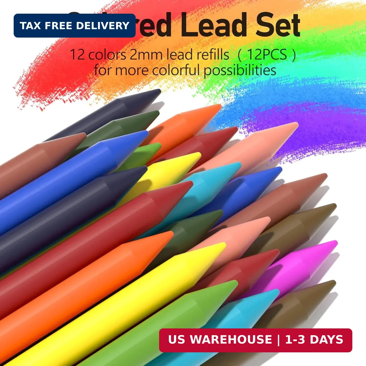 Four Candies 2MM Mechanical Pencil Set with case, Artist Led Pencil Metal Lead H