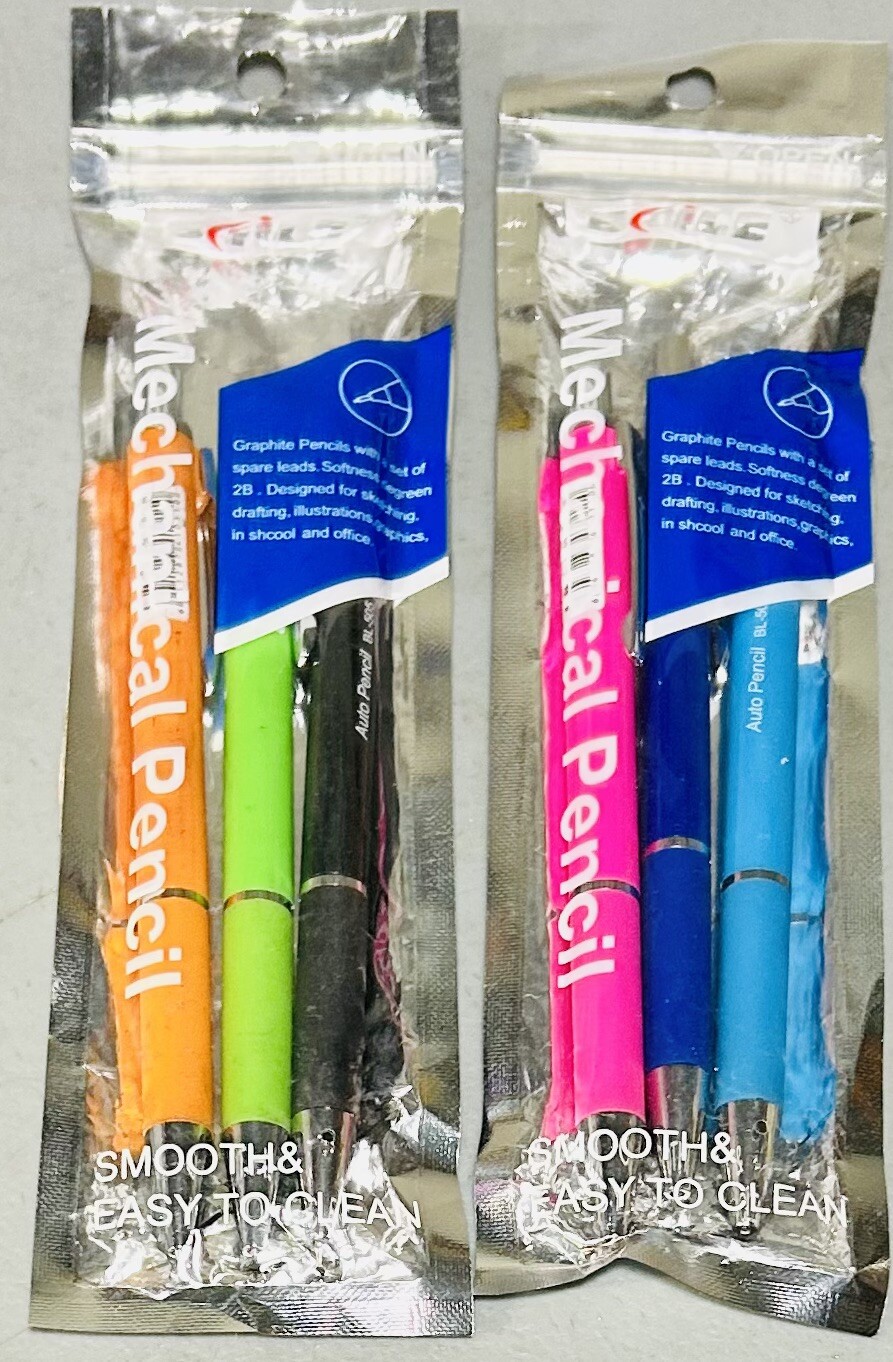 Lot-2 Baile 3-Pack Automatic Graphite Mechanical Pencil BL-505 .5mm 6 Total NEW