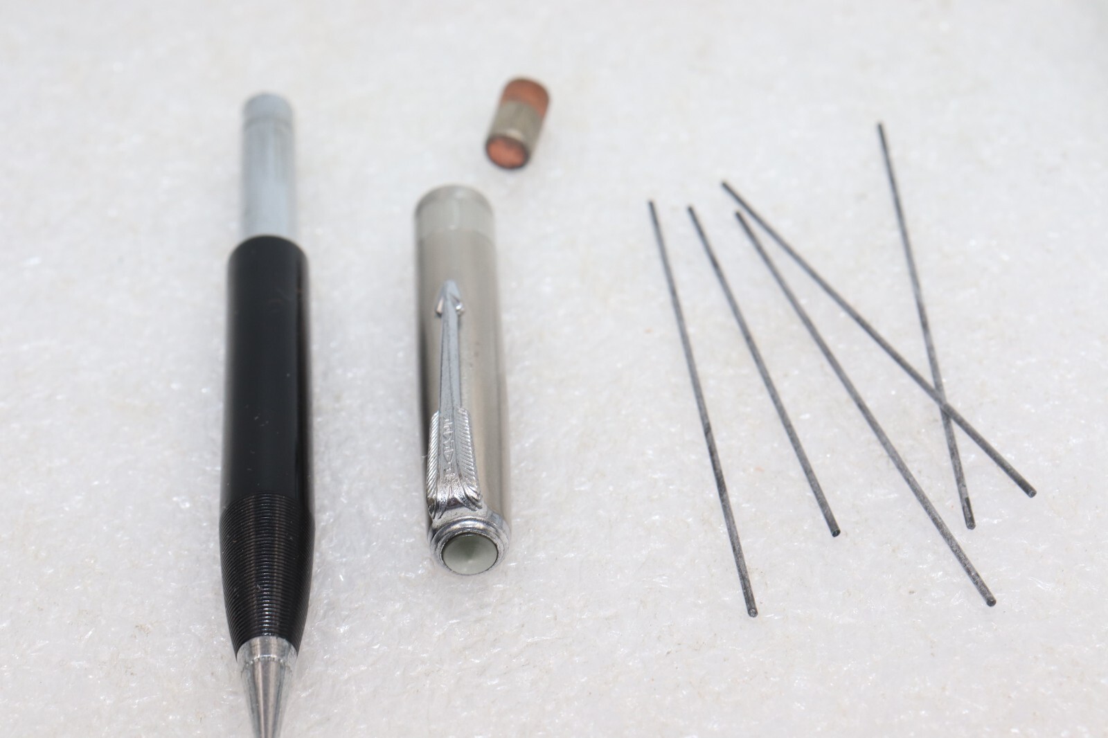 1937-1941 PARKER Stacked Coin Cap Mechanical Pencil Clear Cap Jewel