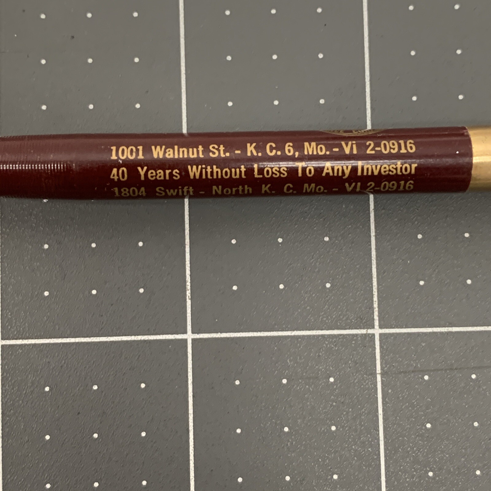 Vintage Ritepoint Mechanical Pencil Gold Advertising Sentinel Federal Loans