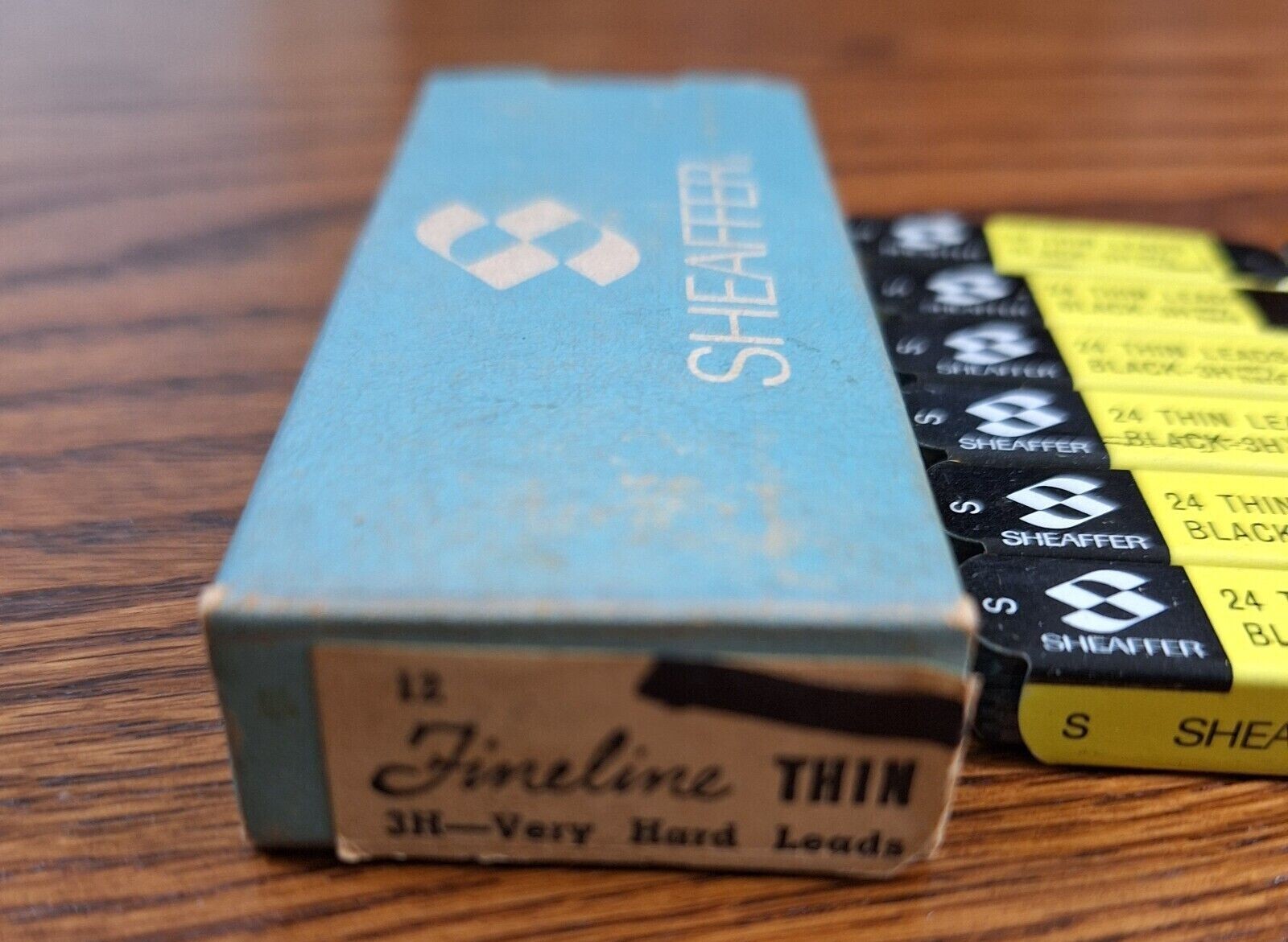 FULL BOX Sheaffer Fineline Thin Black Very Hard Type 3H-24 pc-12 Lot Orig. Box