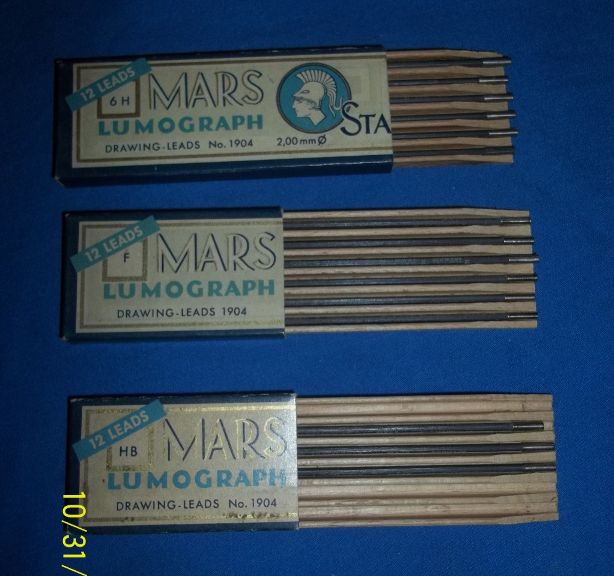 Vintage Staedtler Mars Lumograph Drawing Leads No. 1904 F/6H Lot of 2