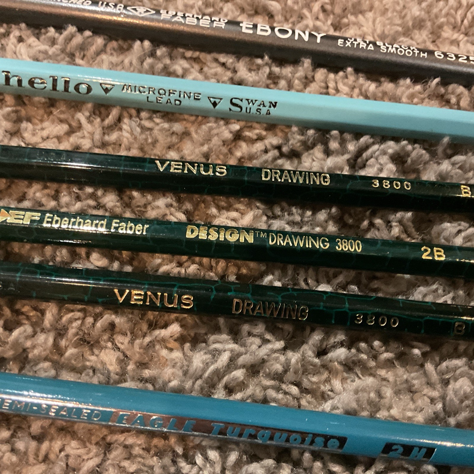 Lot Of Drawing Pencils, Brands include Turquoise, Othello, Ebony, Venus