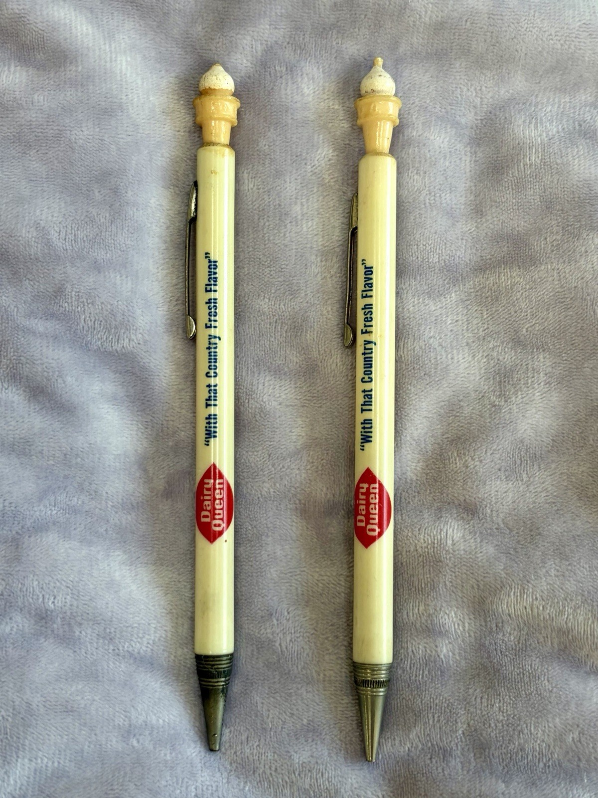 2 Vintage Dairy Queen MECHANICAL PENCILS “With That Country Fresh Flavor”