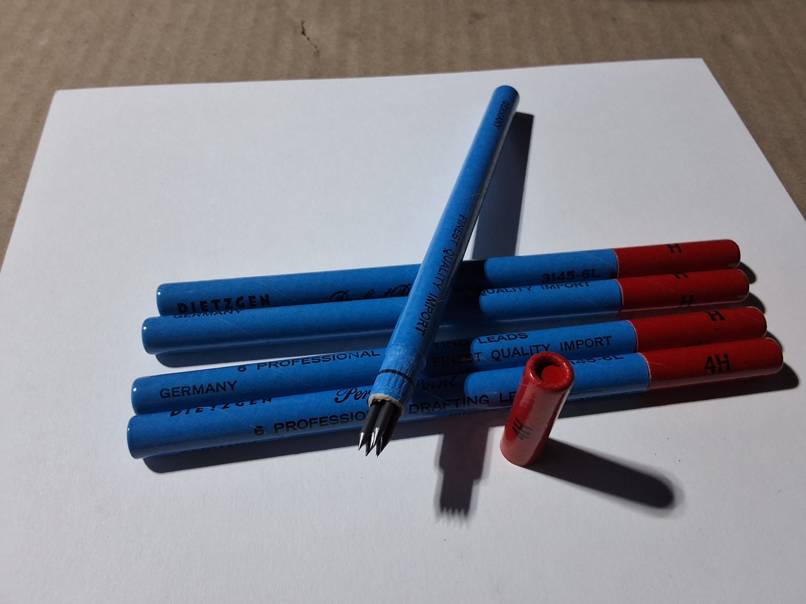 A.W. Faber Castell Drawing lead & 5 Dietzgen 6 lead perfect point drafting leads