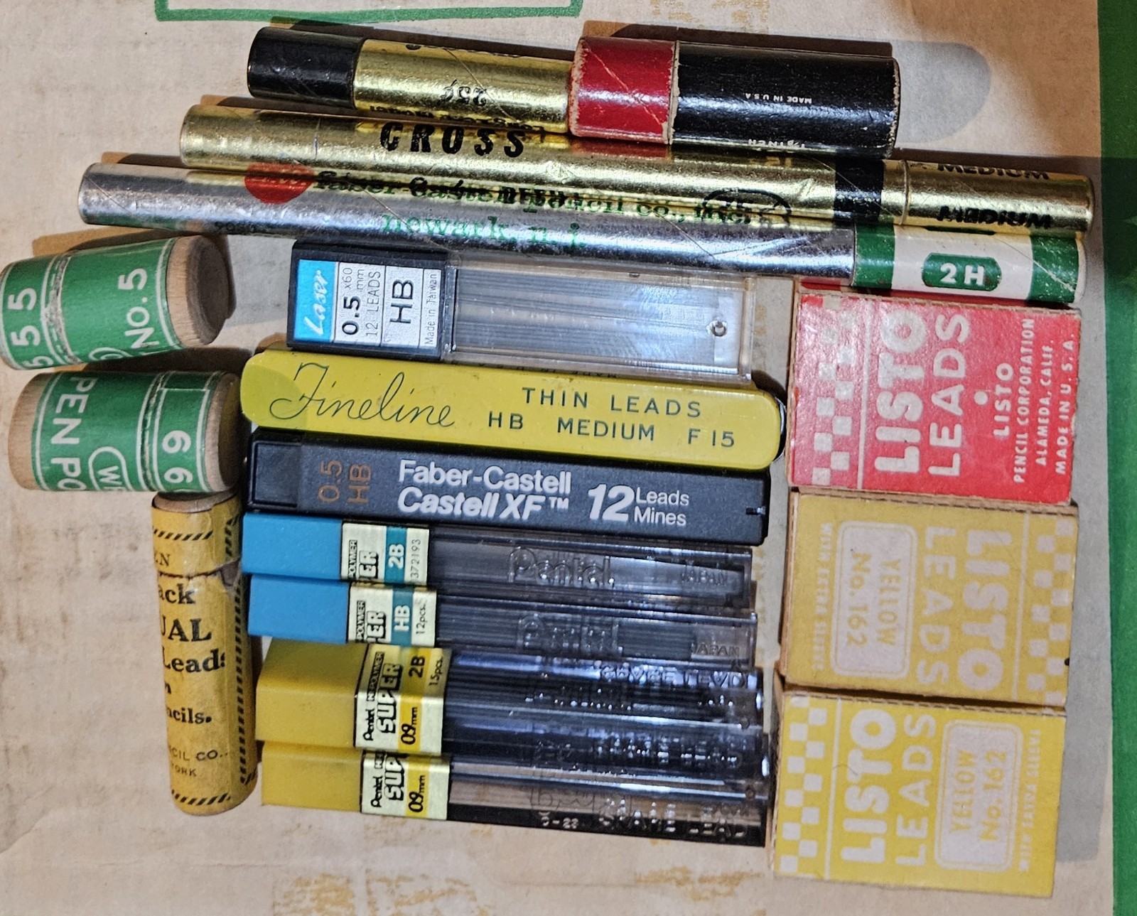 13 Various Mechanical Pencil Leads Old Containers Wrico eversharp cross pentel +