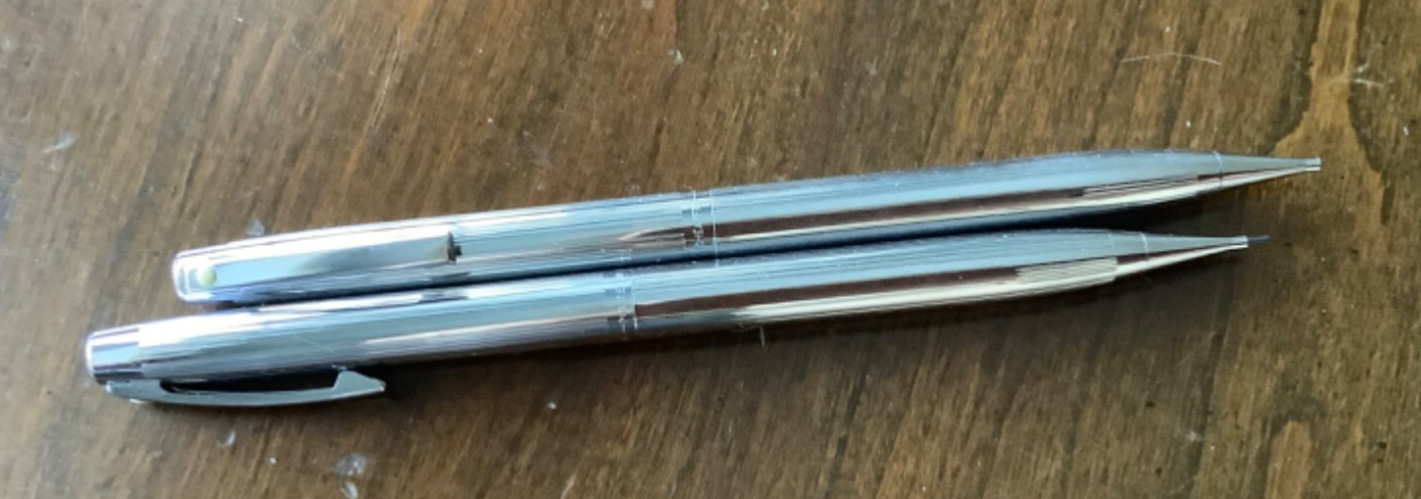 2 SHEAFFER White Dot Chrome Mechanical Pencils 1960’s-1970’s