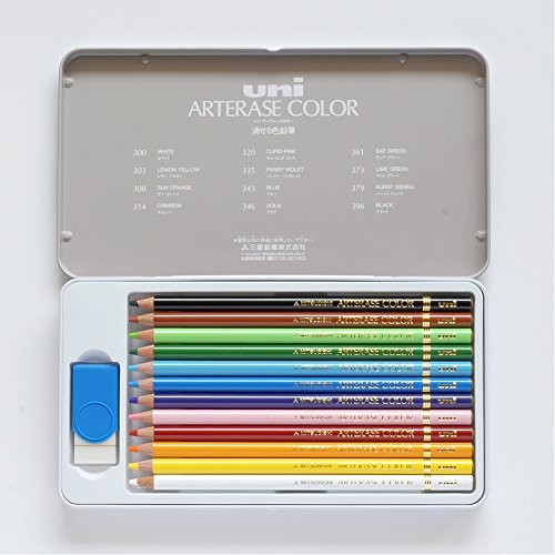 mitsubishi pencil erasable color pencil Uniarterese Color 12color UAC12C
