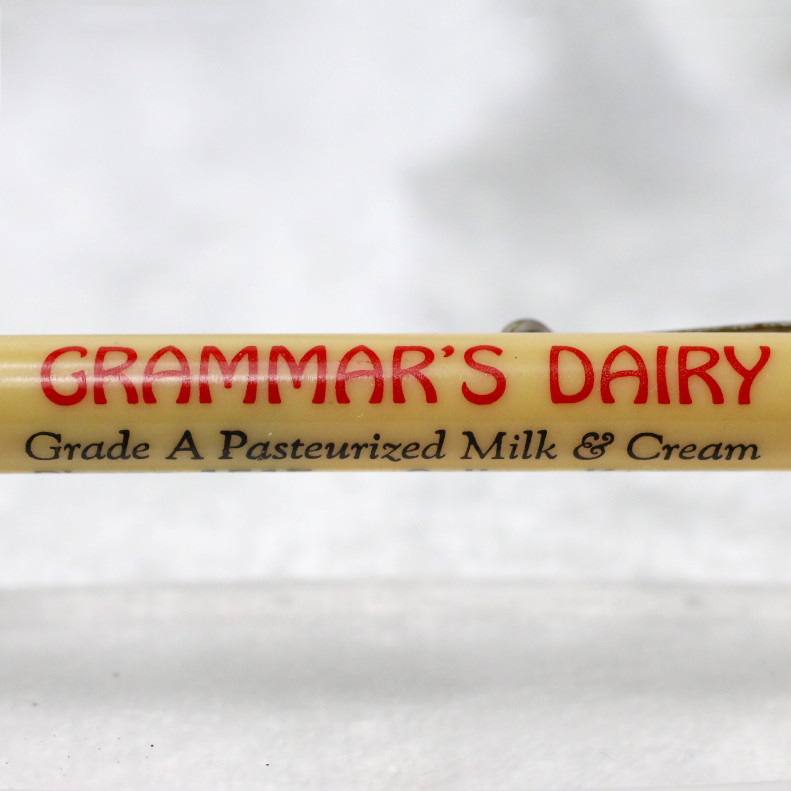 VTG 1930’s Red & White GRAMMAR’S DAIRY Salinas Kans Lipic L-66 Mechanical Pencil