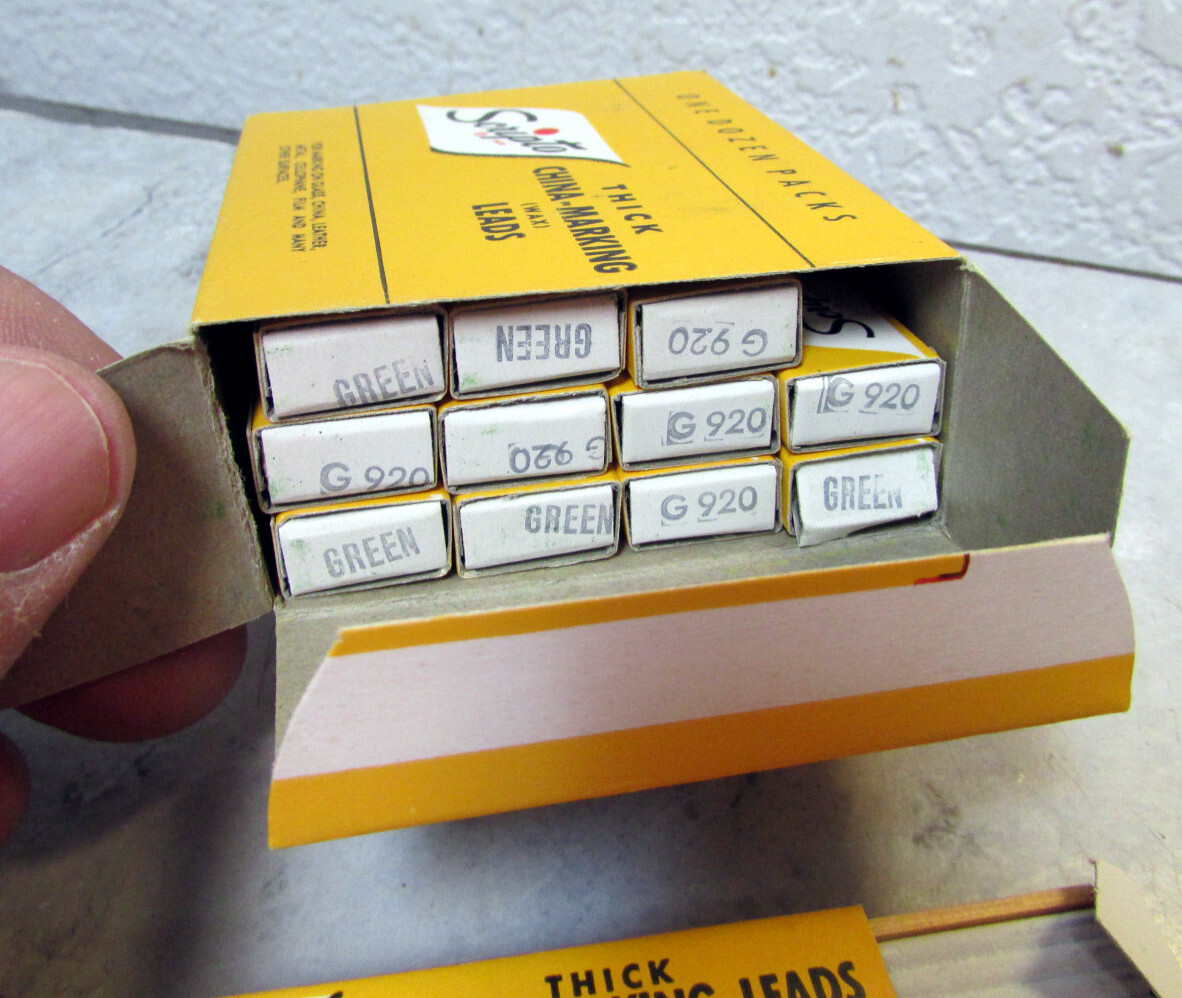 scripto china marking leads new old stock box of 12 packs of G920 Green