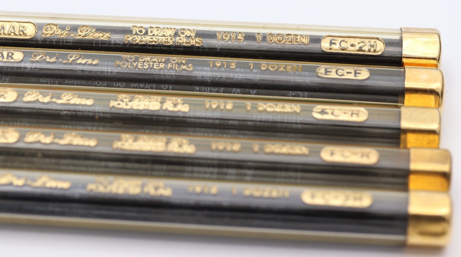 VTG Lot A.W. Faber Drawing Leads Filmar Dri-Line 1915 3H 2H H(2) F + 2 Pencils