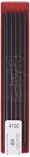 KOH-I-NOOR Graphite Lead for 2mm Diameter 120mm 6B Mechanical Pencil