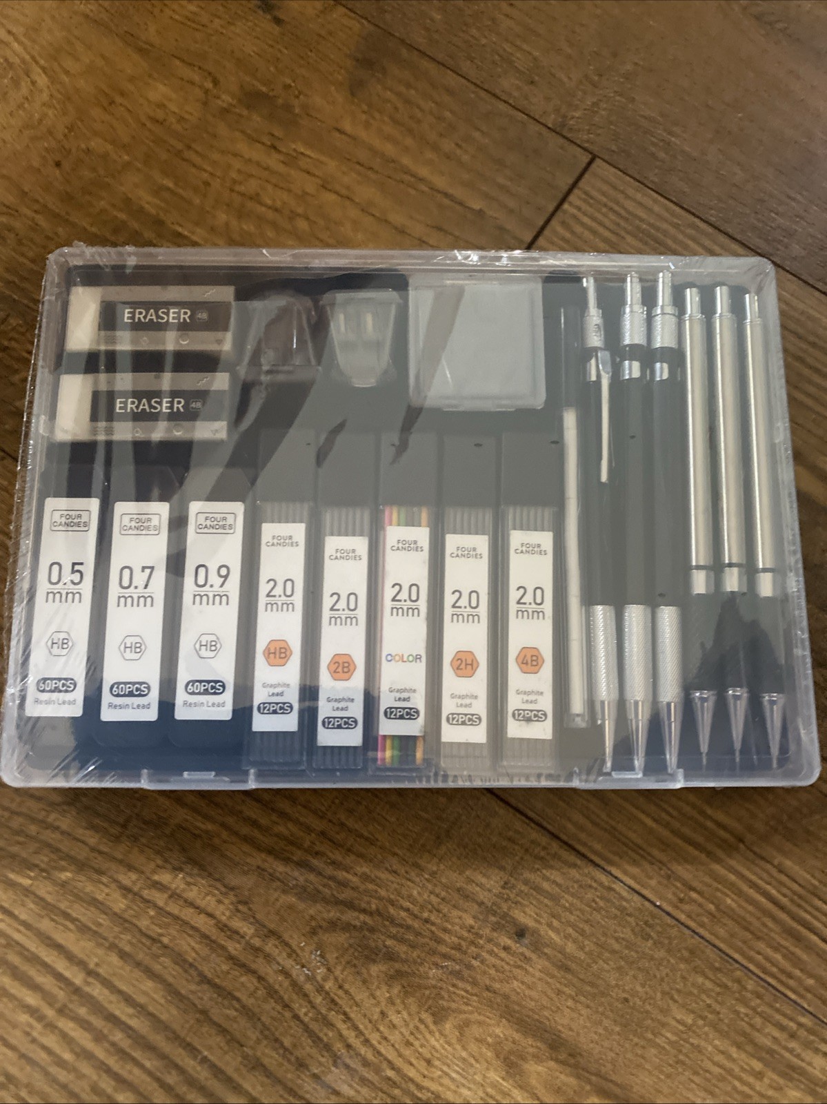 Four Candies 25PCS Art Mechanical Pencil Set with Case, 3PCS Metal Artist Lead P