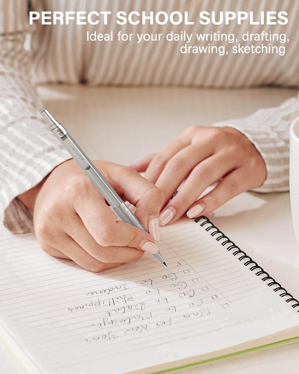 35PCS Metal Mechanical Pencils Set, Art Drafting 1 Count (Pack of 6), Silver