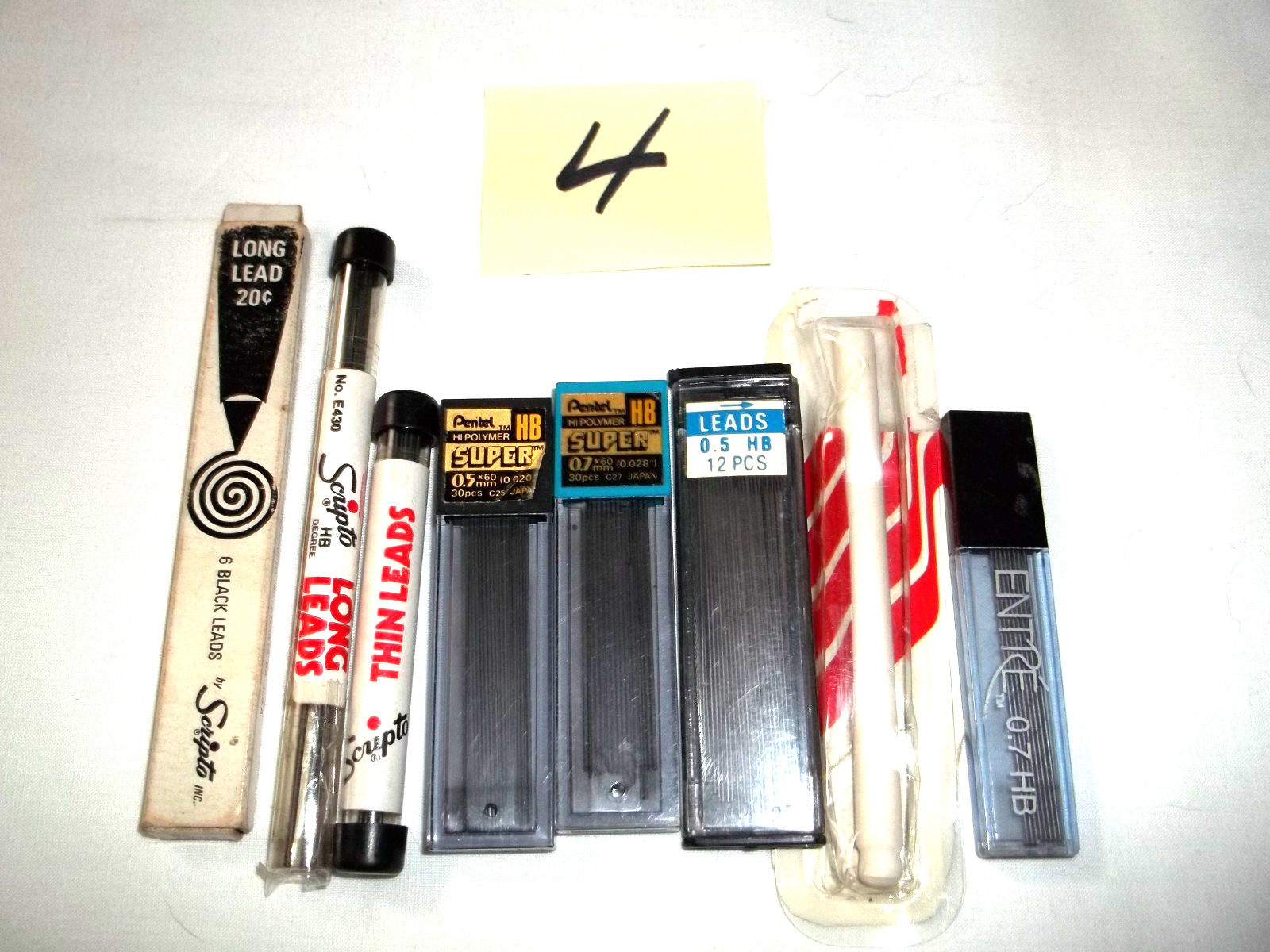 #4- Vintage mechanical pencil lead lot Scripto Pentat and more + eraser refill