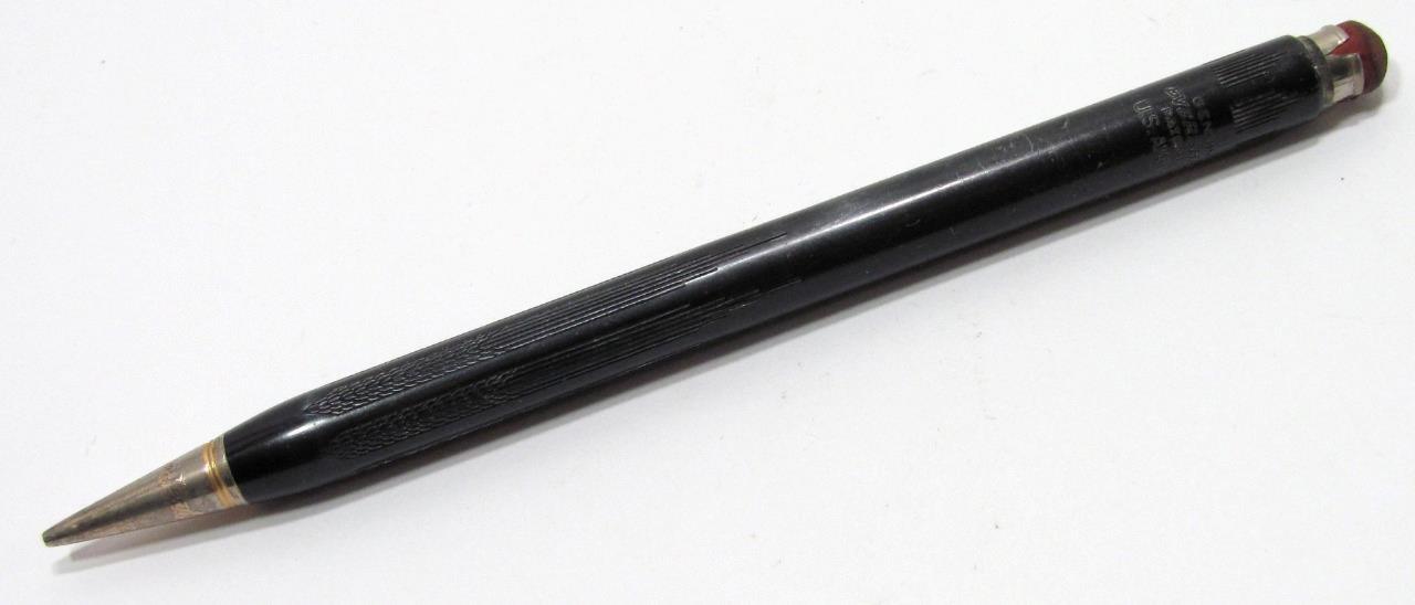 Vintage Eversharp White Star Mechanical Pencil Art Deco Lines Black USA