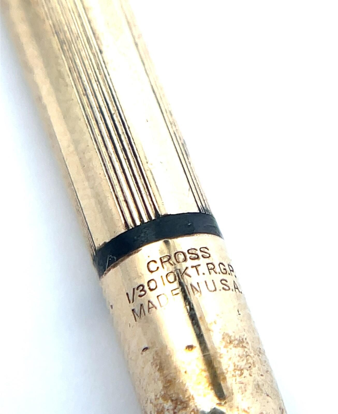 Vintage Cross 1/30 10KT Rolled Gold Plate Mini Mechanical Pencil Made in USA