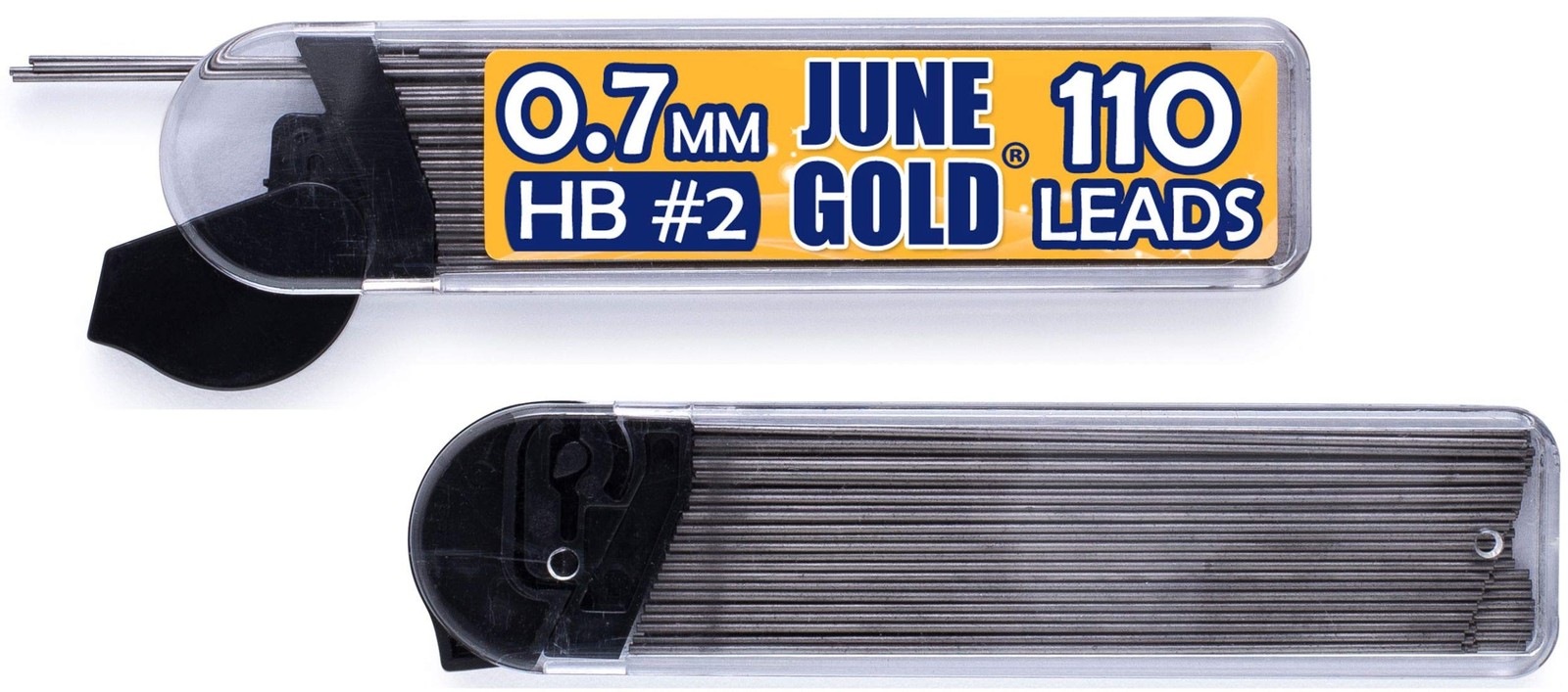 June Gold 8 Pack 0.7 mm HB #2 Mechanical 20 Piece Set, Black Graphite