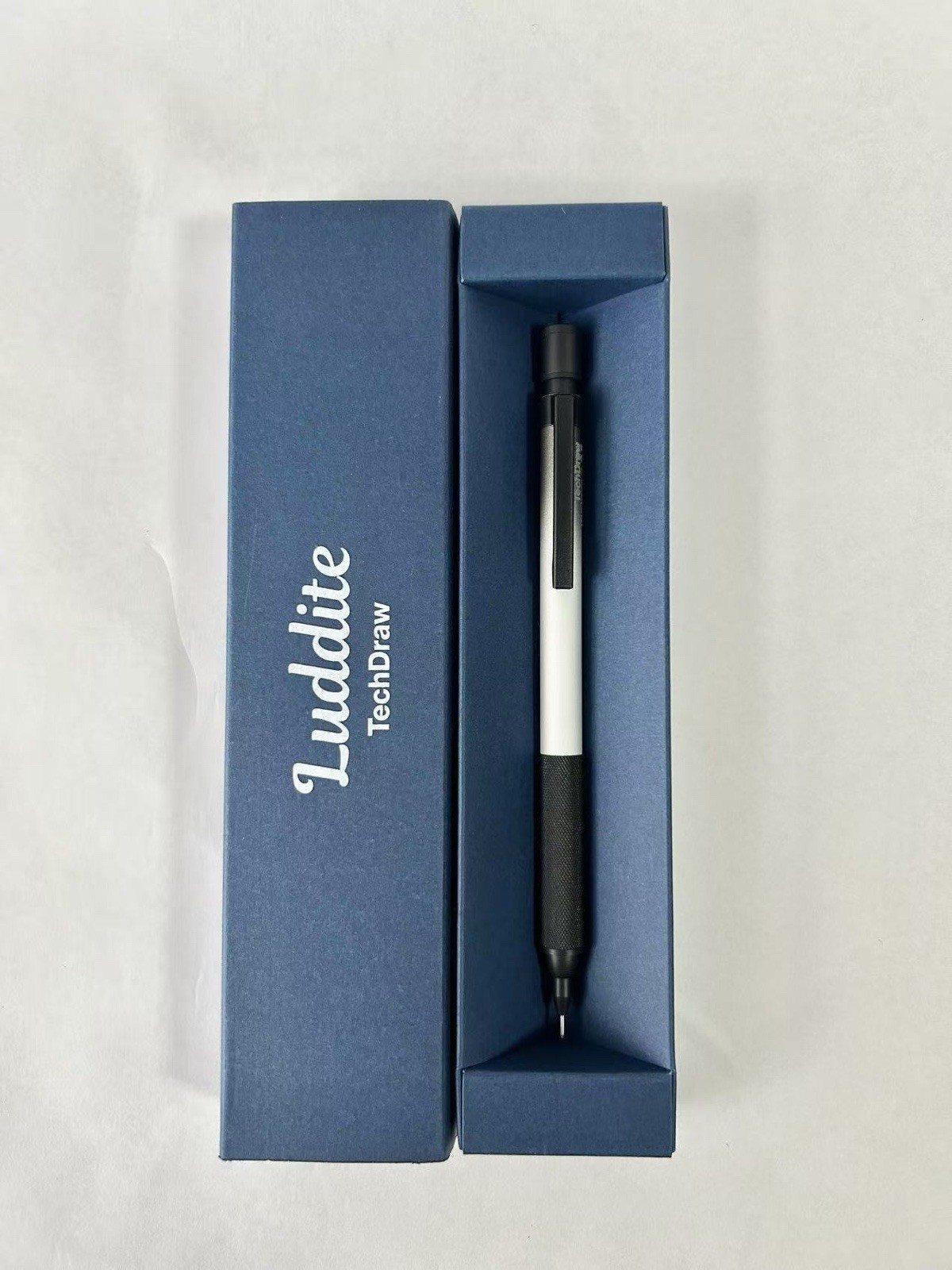 Luddite TechDraw Mechanical Pencil 0.5mm Drafting Knurled Black Silver Japan
