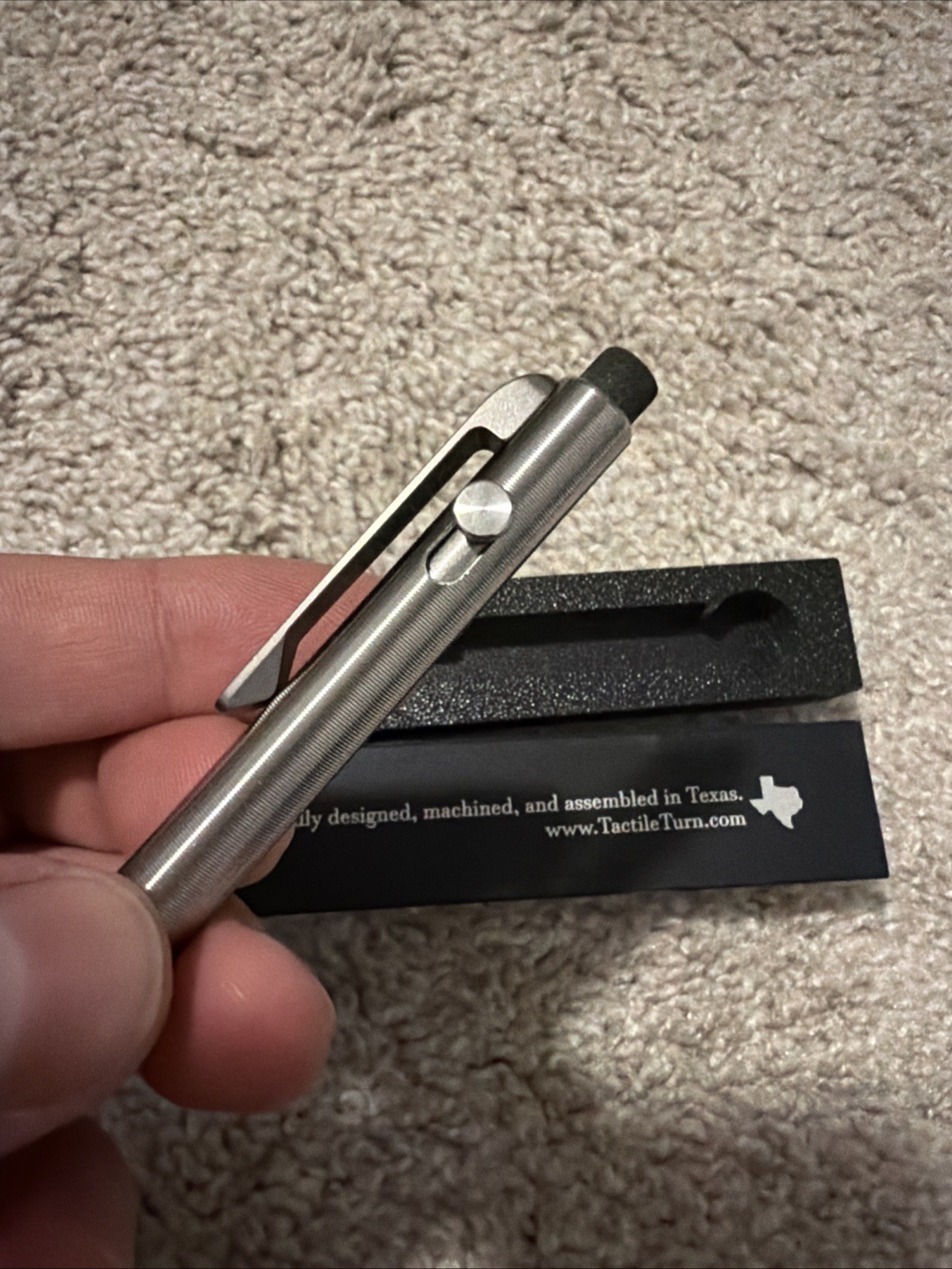 Tactile Turn Titanium Pencil with Side Click and Clip – 0.5mm