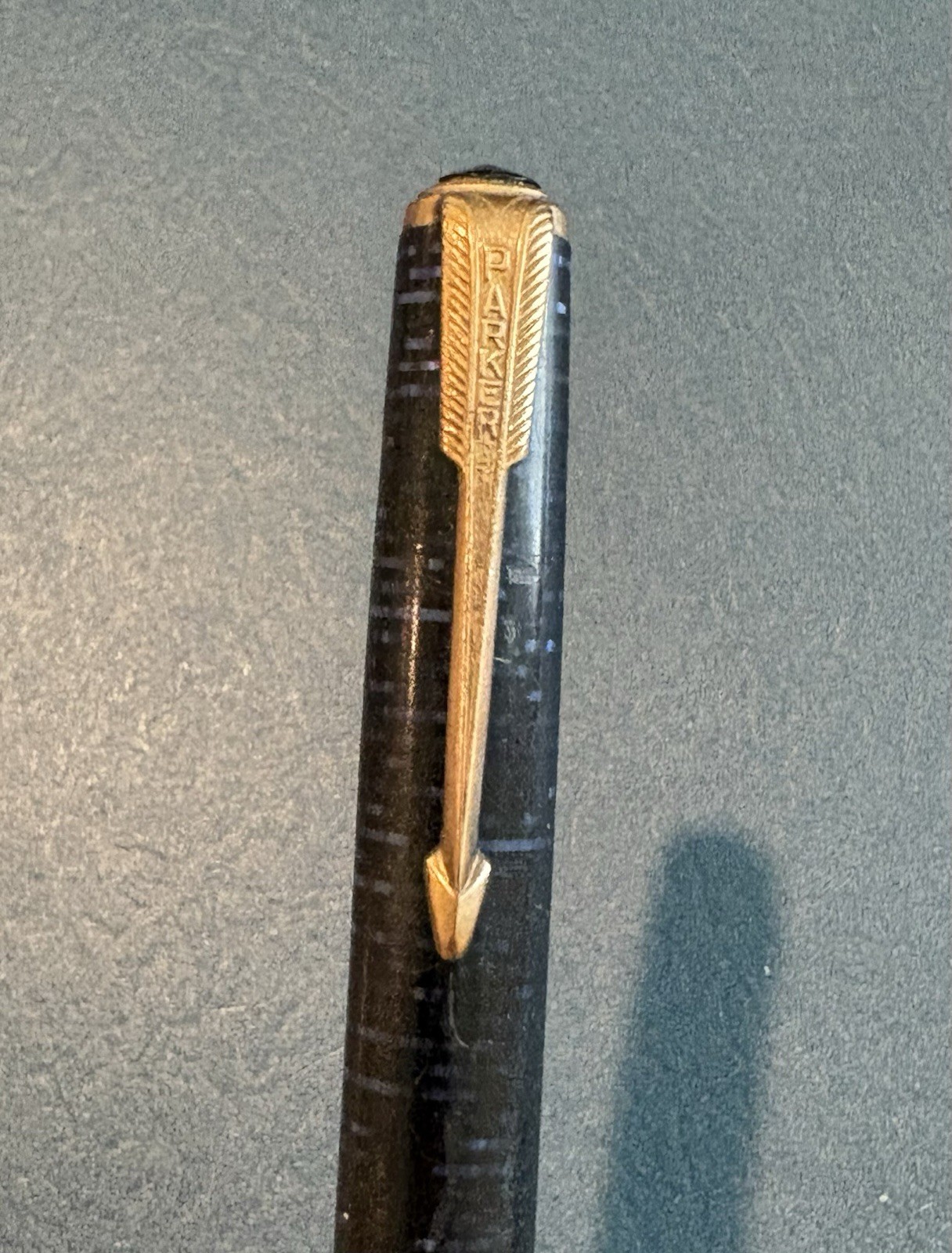 Antique Vtg Parker Candy Striped Twist Mechanical Pencil Black & Blue
