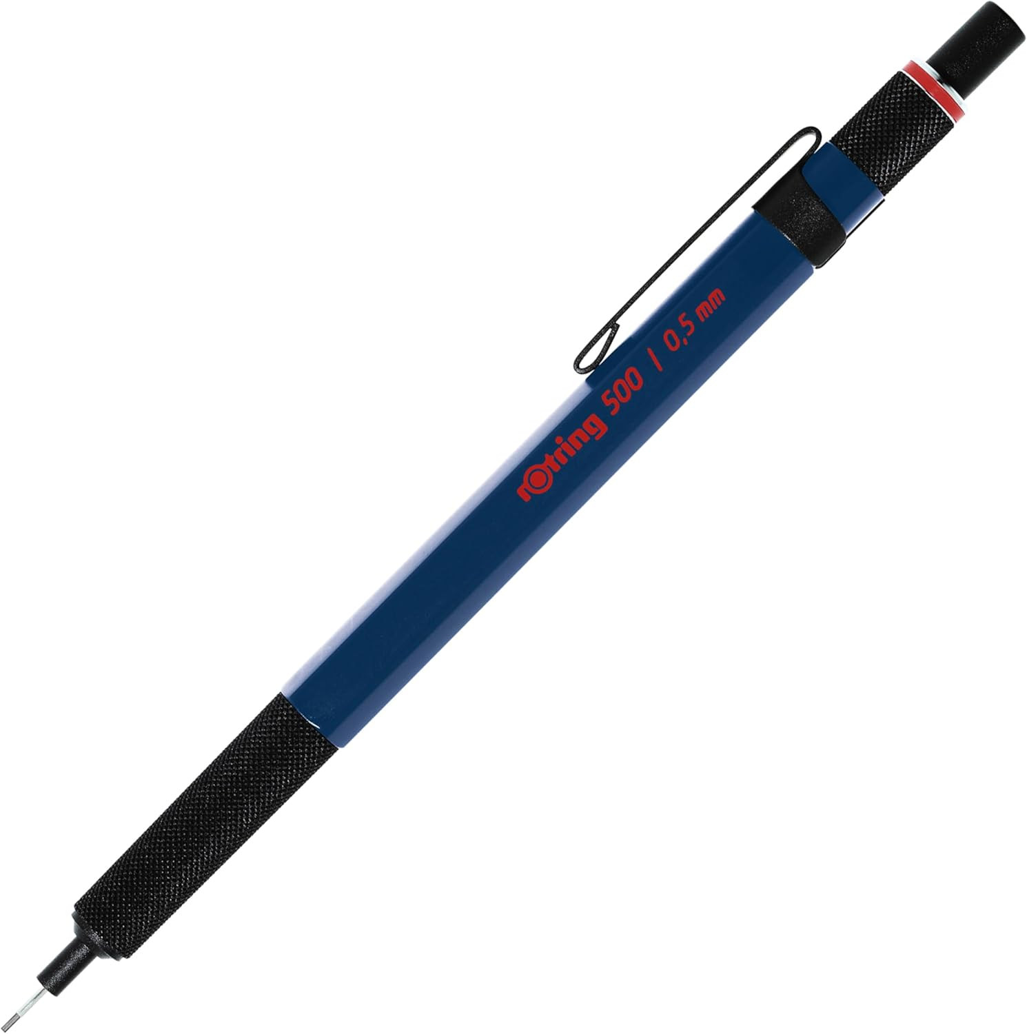 0.5mm Mechanical Pencil Blue Barrel Metal Grip Drafting Drawing Sketch Pencil