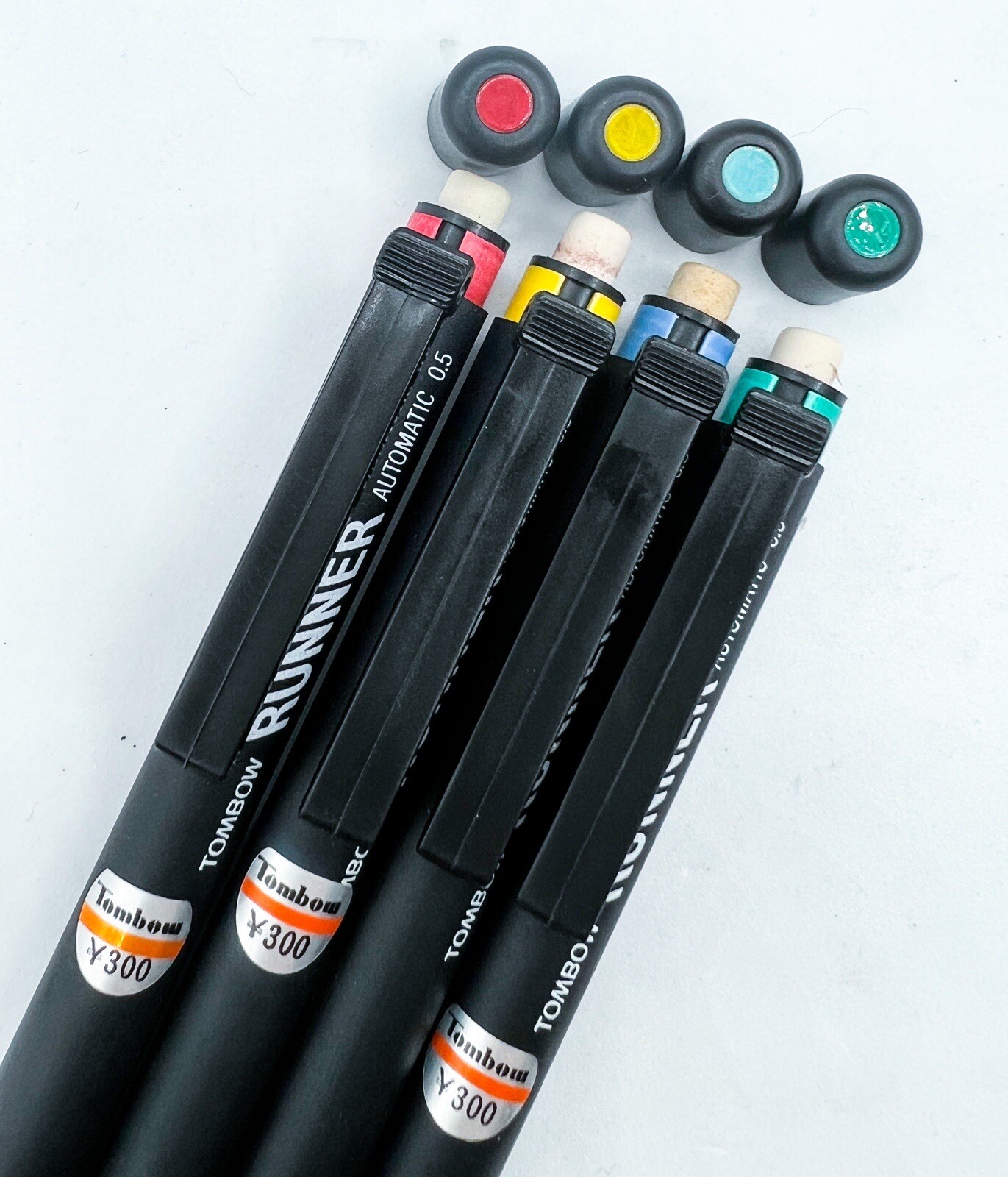 New Tombow Runner Mechanical Pencil 0.5 mm SH-300JR auto feed Leading 4pcs Set