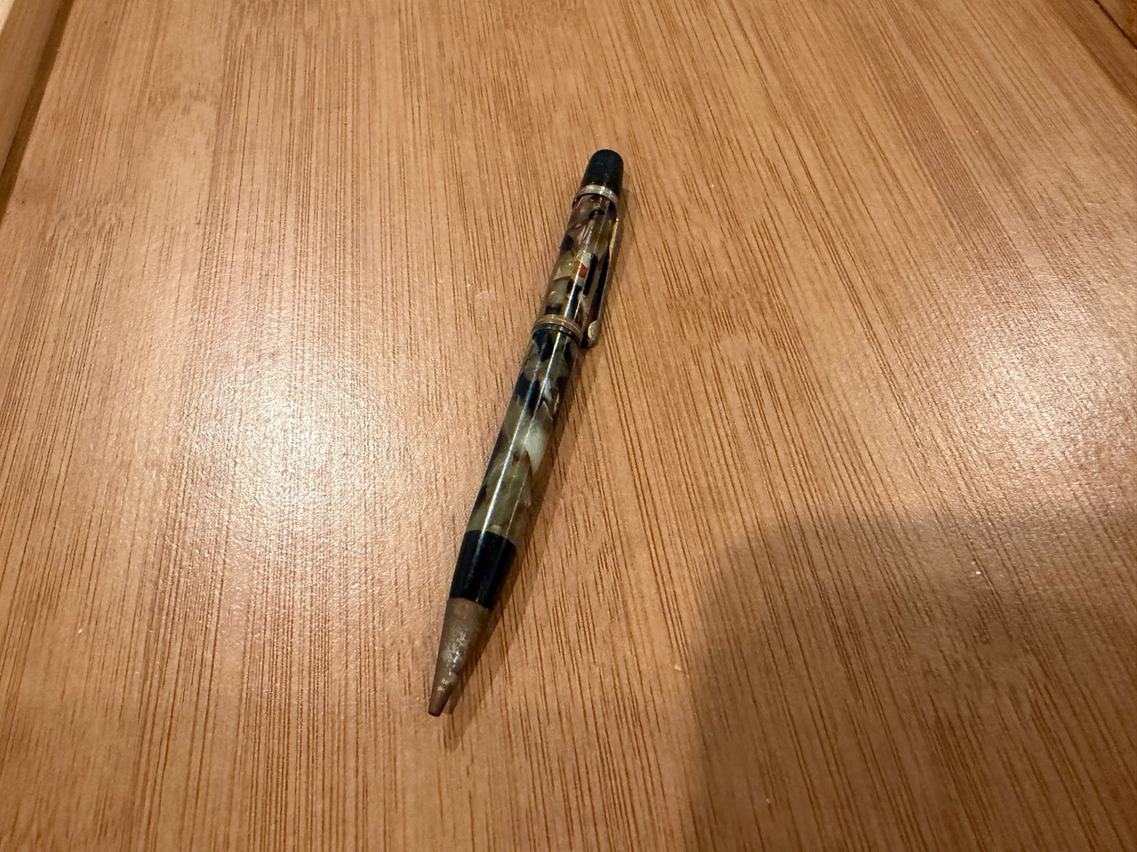 Vintage Wearever Green Black Camo Plastic or Celluloid Mechanical Pencil