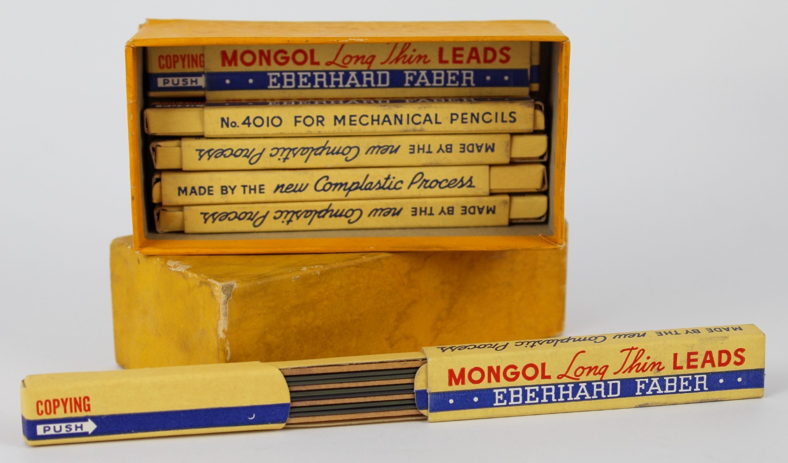Vintage Eberhard Faber Mongol Long Thin Leads No.4010 12 Boxes USA