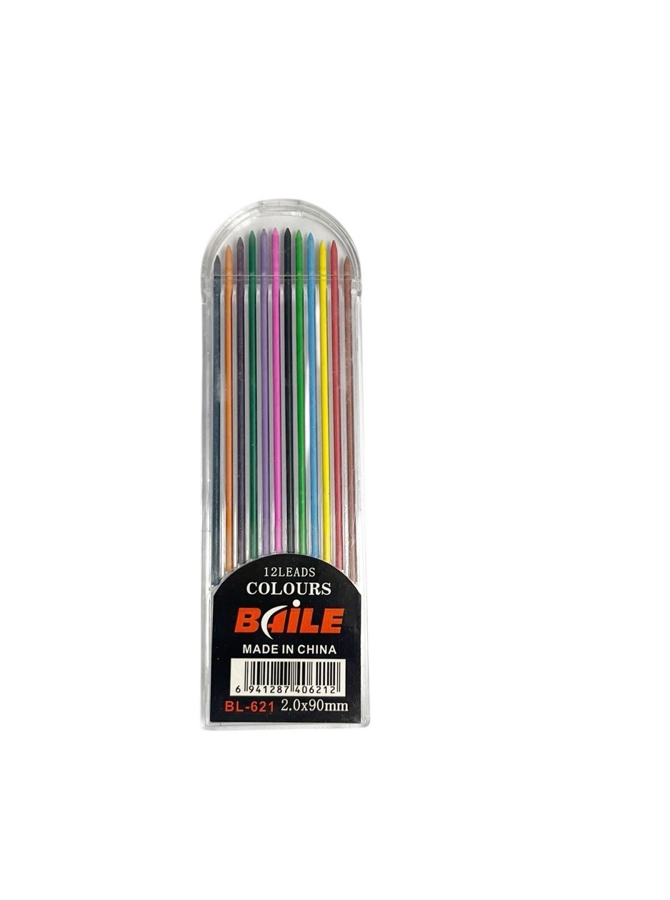 TECHNICAL COLOURED DRAWING LEAD REFILL 2MM MECHANICAL PENCIL 12 COLORS
