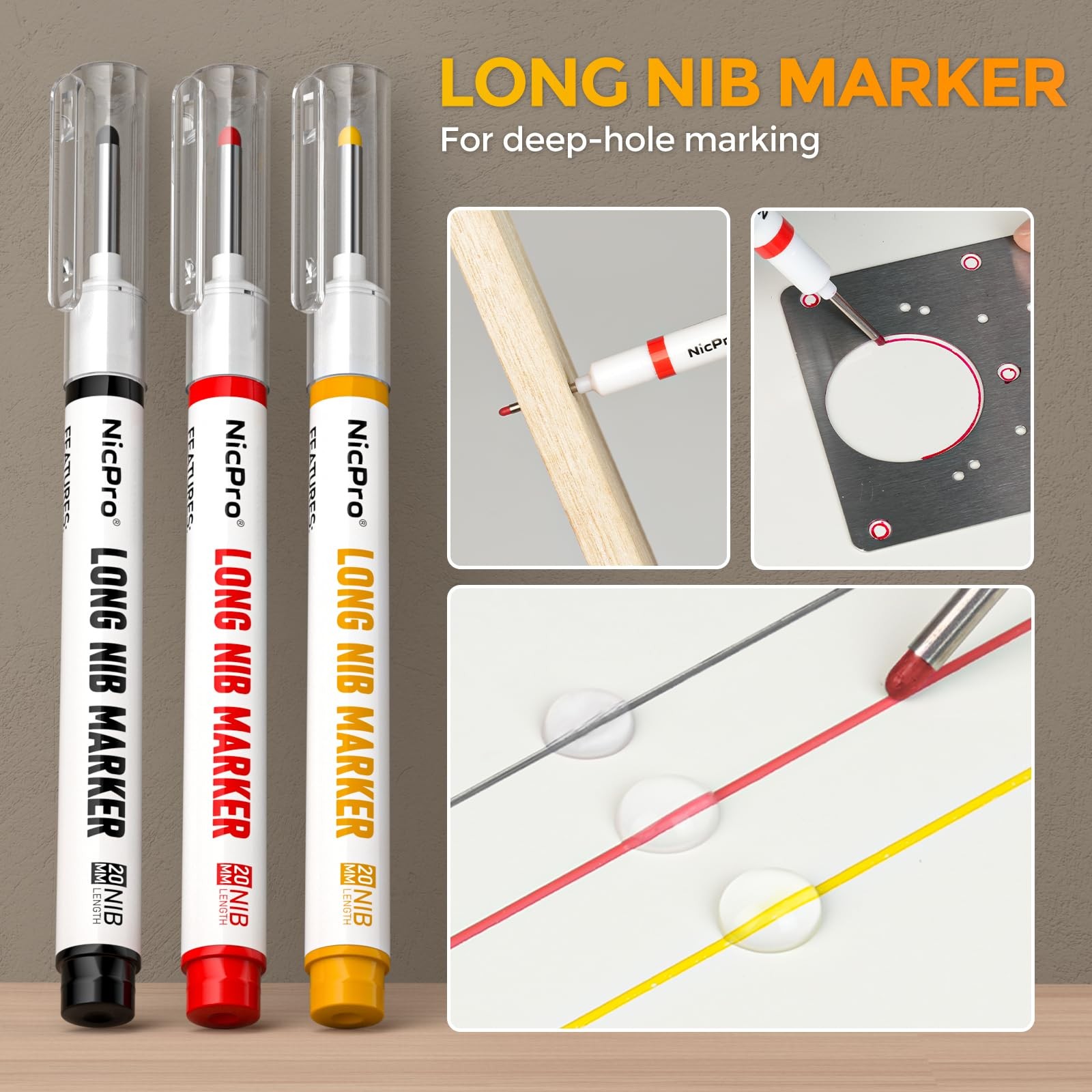 Nicpro 39 Pack Carpenter Pencils with Sharpener, Mechanical Black,Red,Yellow