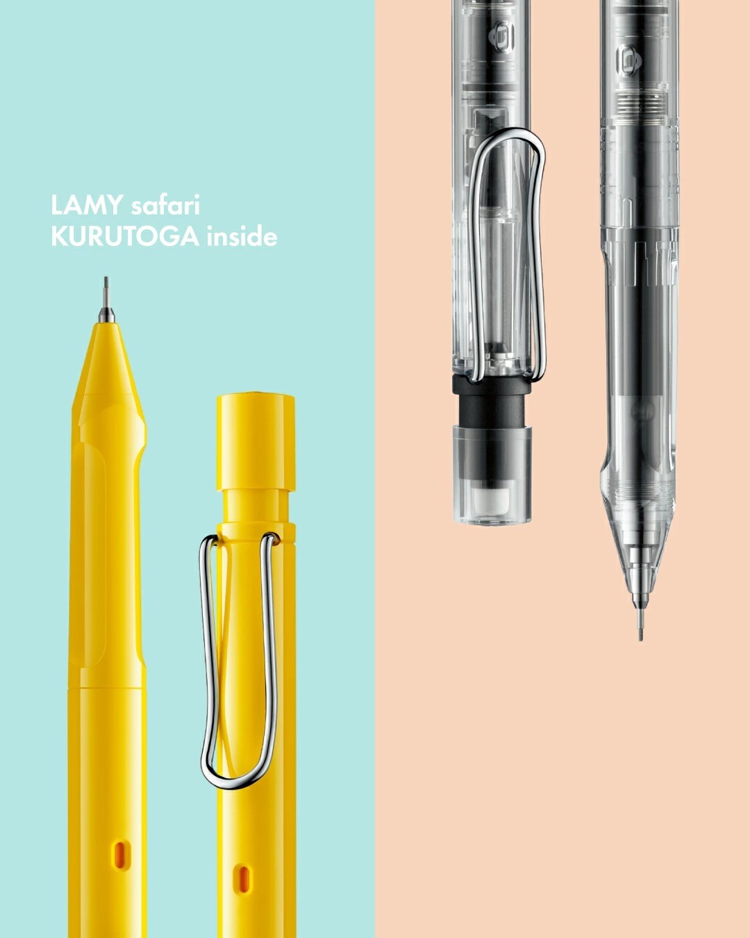 LAMY safari KURUTOGA inside 0.5mm Mechanical Pencil Black Mitsubishi Japan