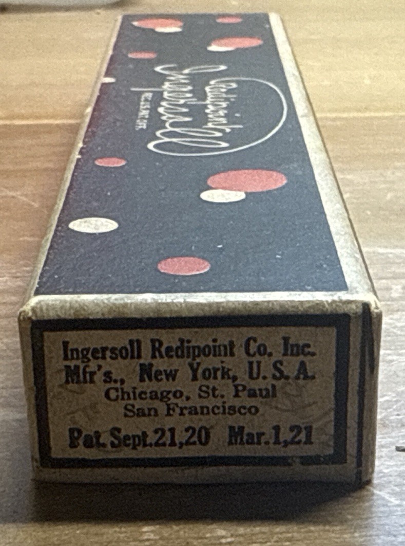 Vintage Ingersoll Redipoint No. 81 Checking Pencil w/ Box Lead Tube Patent 1920
