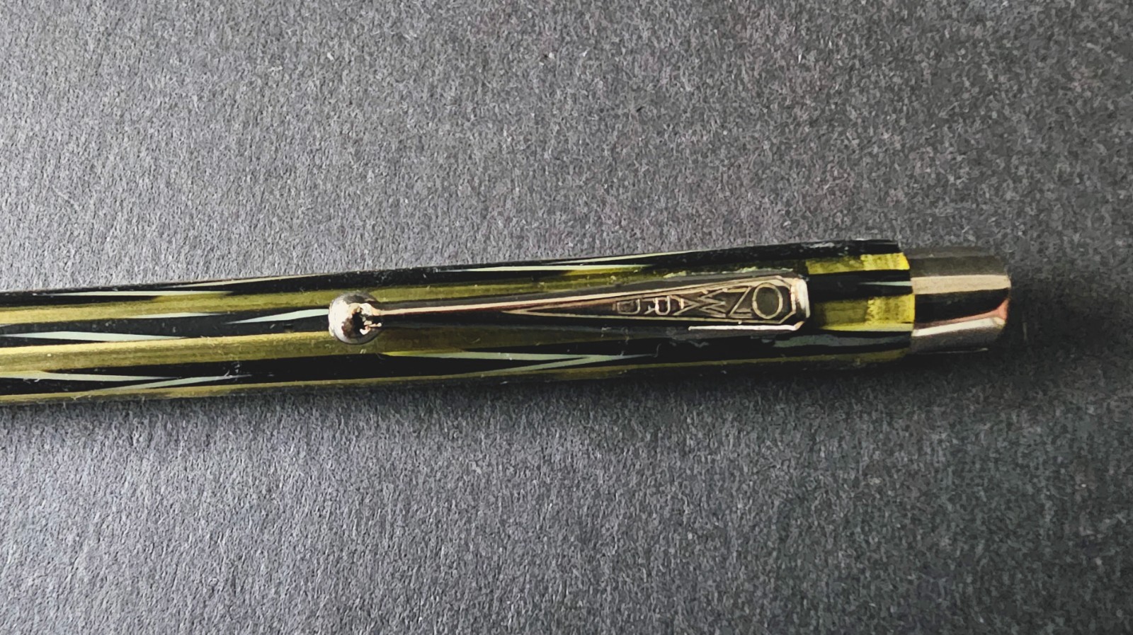 1930’s ONWARD Celluloid Mechanical Pencil Gold & Black Missing Eraser Works Well
