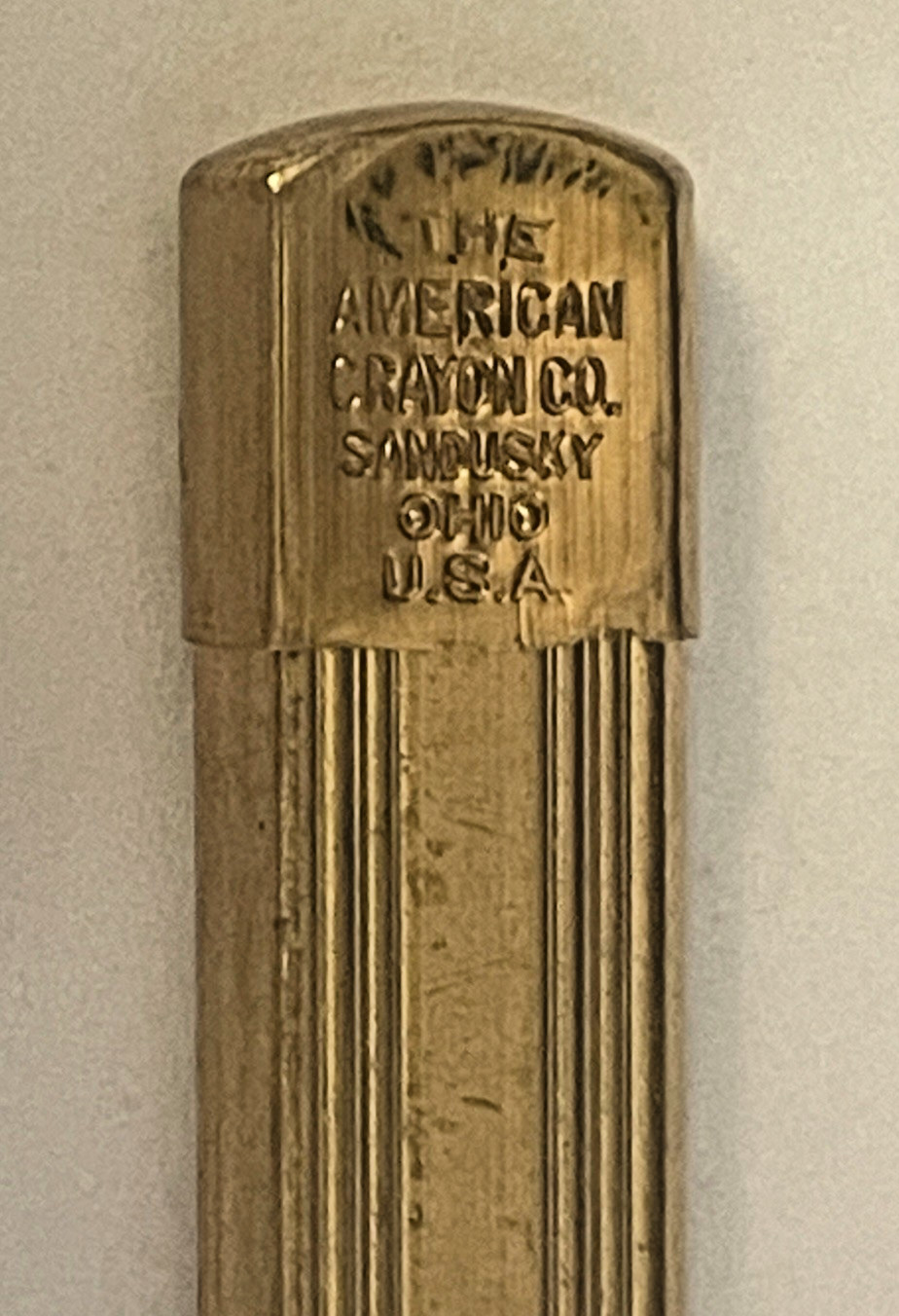 AMERICAN CRAYON Lead Metal Capsule Case Container Mechanical Pencil Sandusky OH