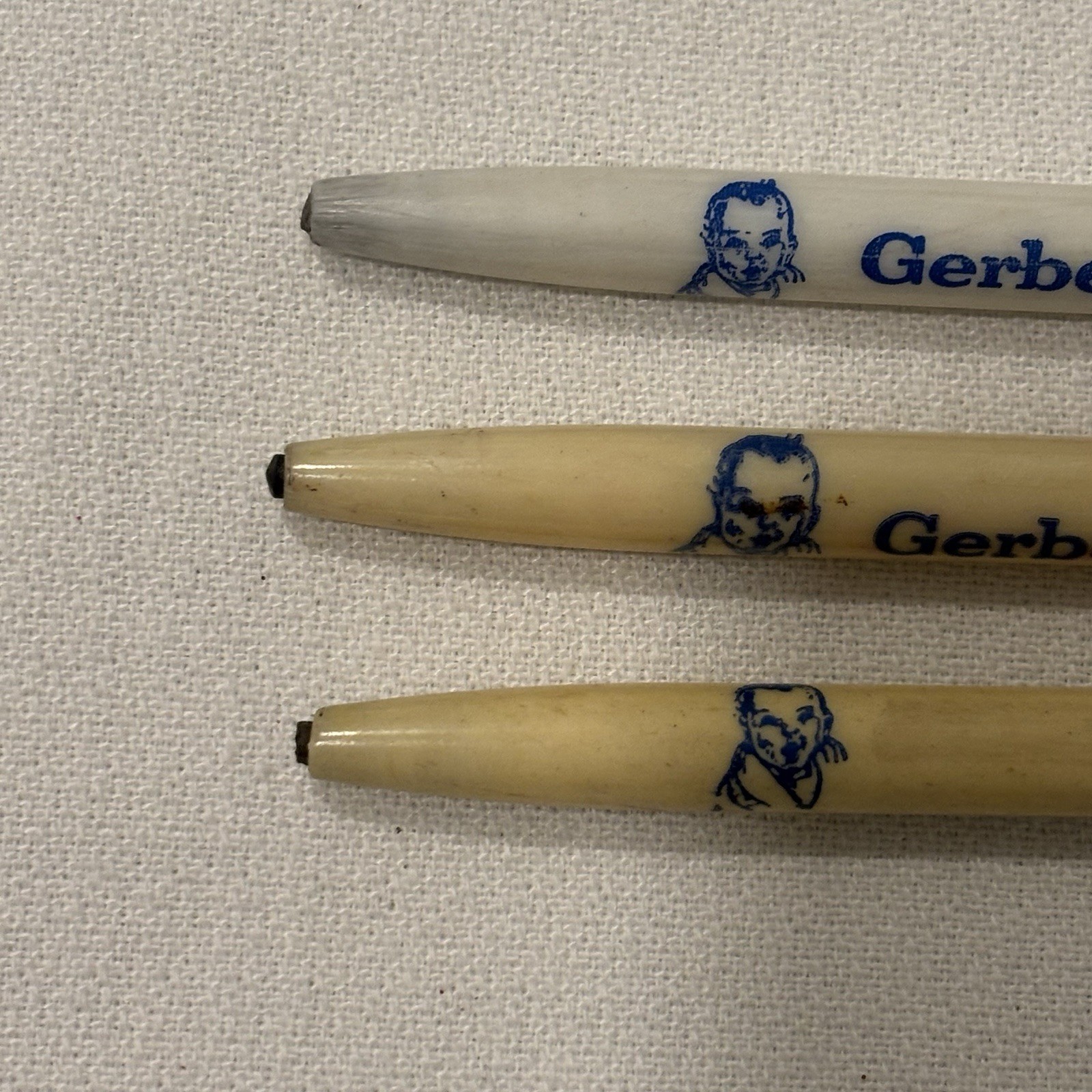 Vintage GERBER Baby Foods Mechanical Pencil Set Advertising Twist Top OLD LEAD