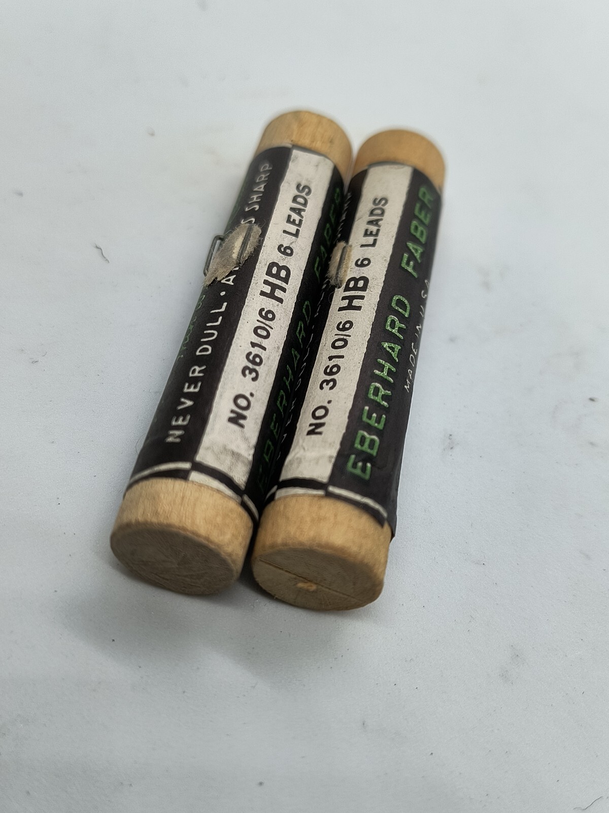 (2) EBERHARF FABER PERMAPOINT 6 Leads 3610/6 Sealed Wooden Tube, New