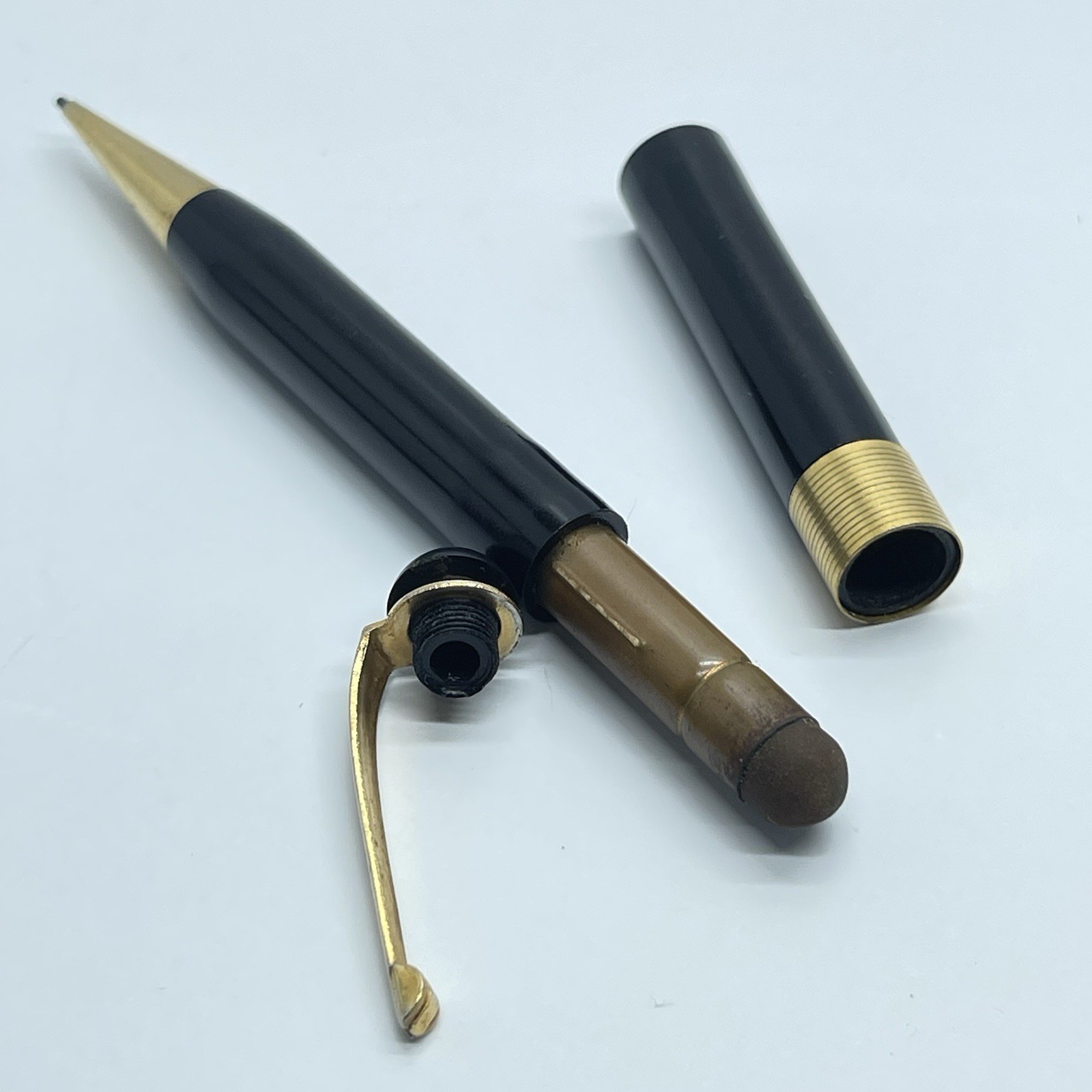 Penman USA Black and Gold Tone Mechanical Pencil with Name ” Fern Able” Vintage