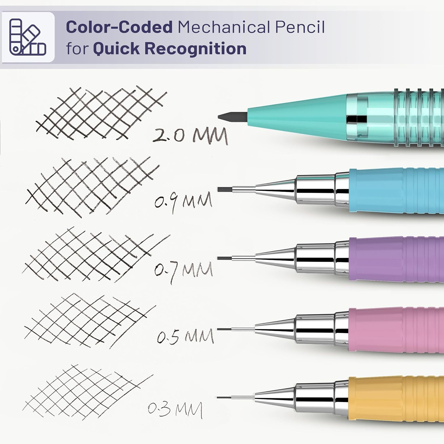 Mr. Pen- Pastel Mechanical Pencil Set, 5 Mechanical Pencils (0.3, 0.5, 0.7 | 0.9