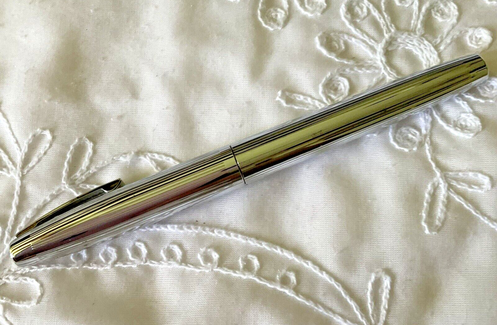 Shaeffer White Dot Tektor Fiber Marker Chrome USA Circa 1950 Needs Refill
