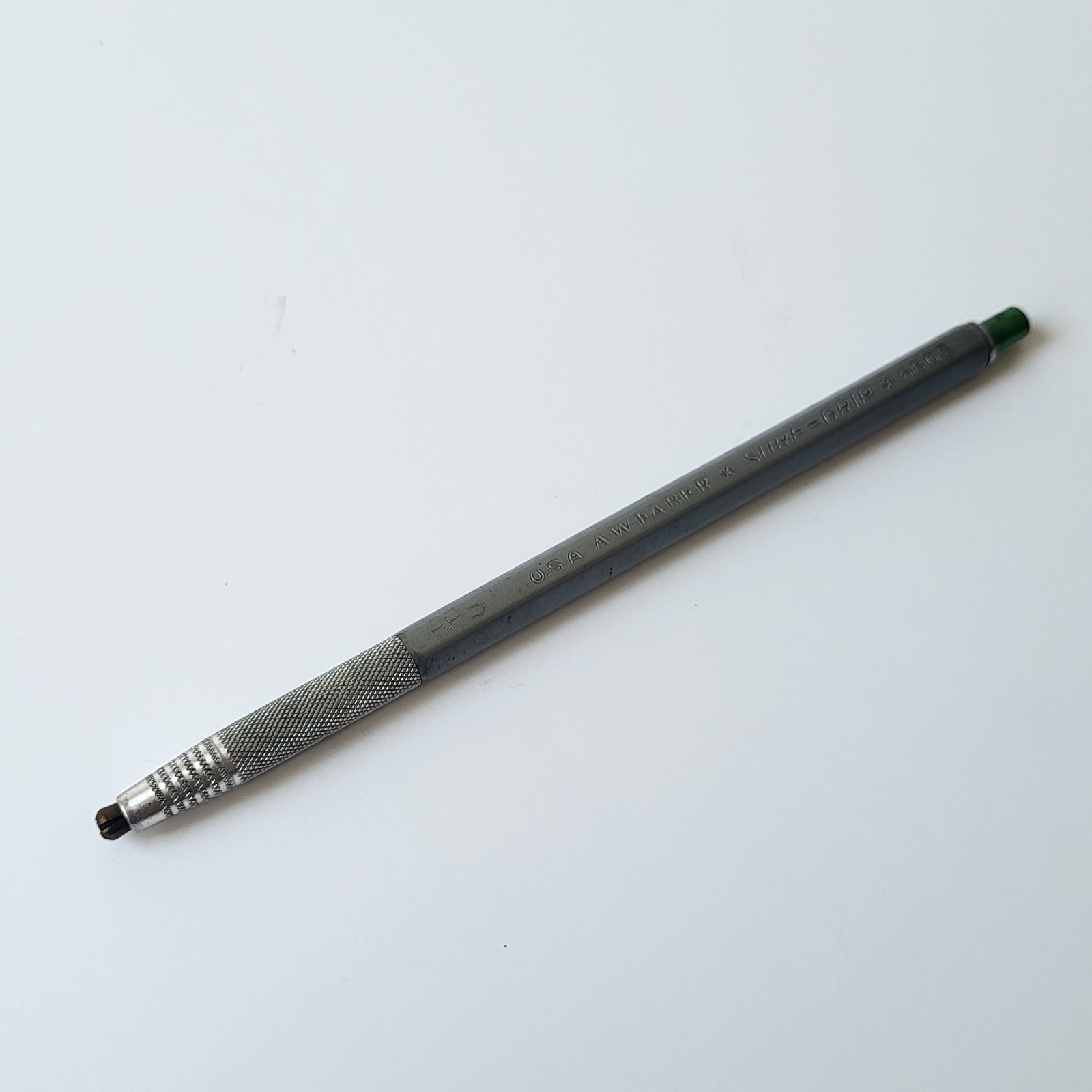 Vintage A.W. Faber Sure Grip 6803 Drafting Pencil Lead Clutch Silver Body US