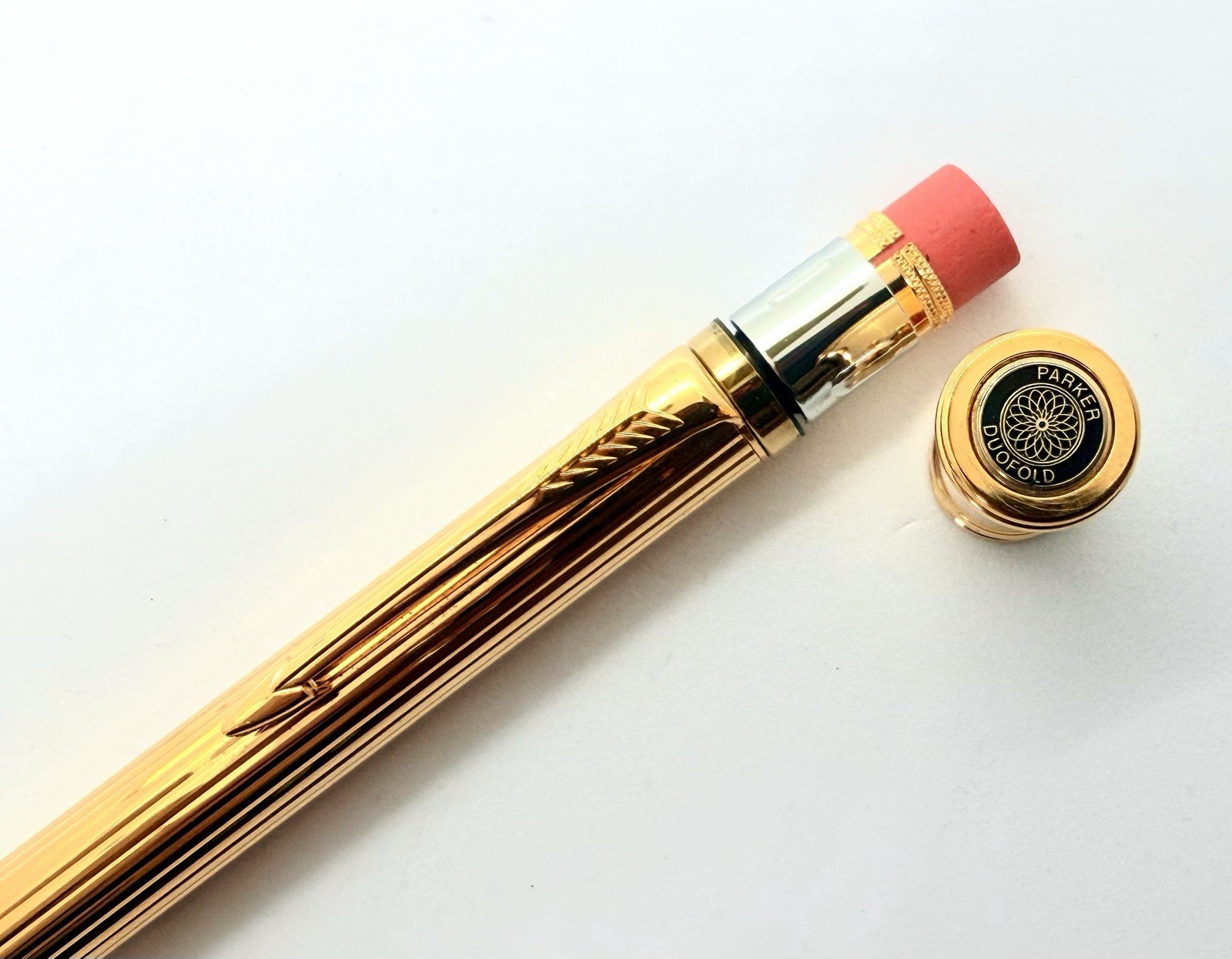 Mint Parker Duofold 23K Gold Plated Mechanical Pencil Continue Twist Cherry Wood